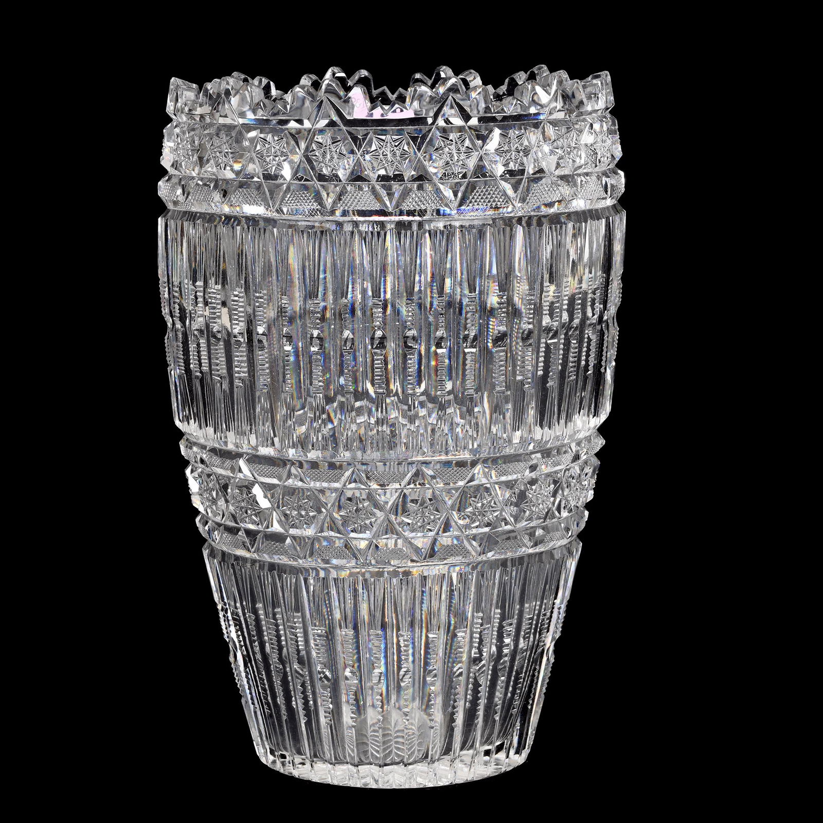 Oval Vase, American Brilliant Cut Glass, Signed Pitkin & Brooks (1 of 3)