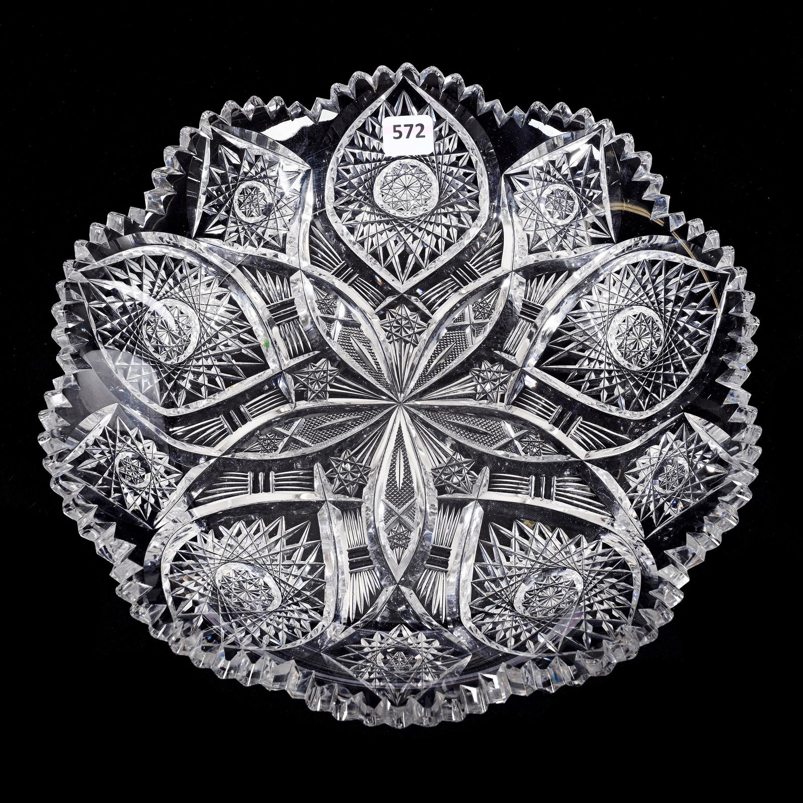 Round Tray, American Brilliant Cut Glass, Progress Pattern By Bergen (1 of 2)