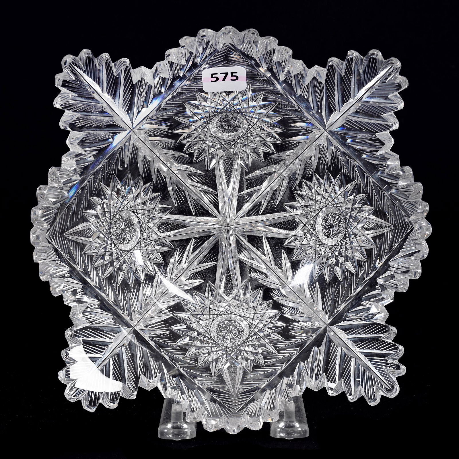 Square Bowl, American Brilliant Cut Glass, Mary Pattern (1 of 2)