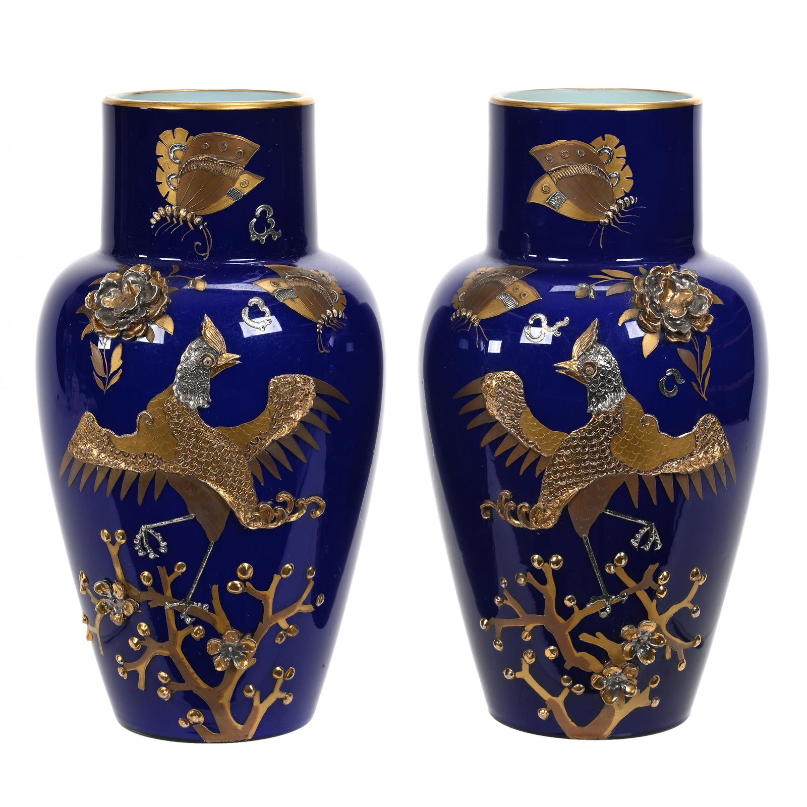 Pair Vases Marked Harrach Art Glass (1 of 3)