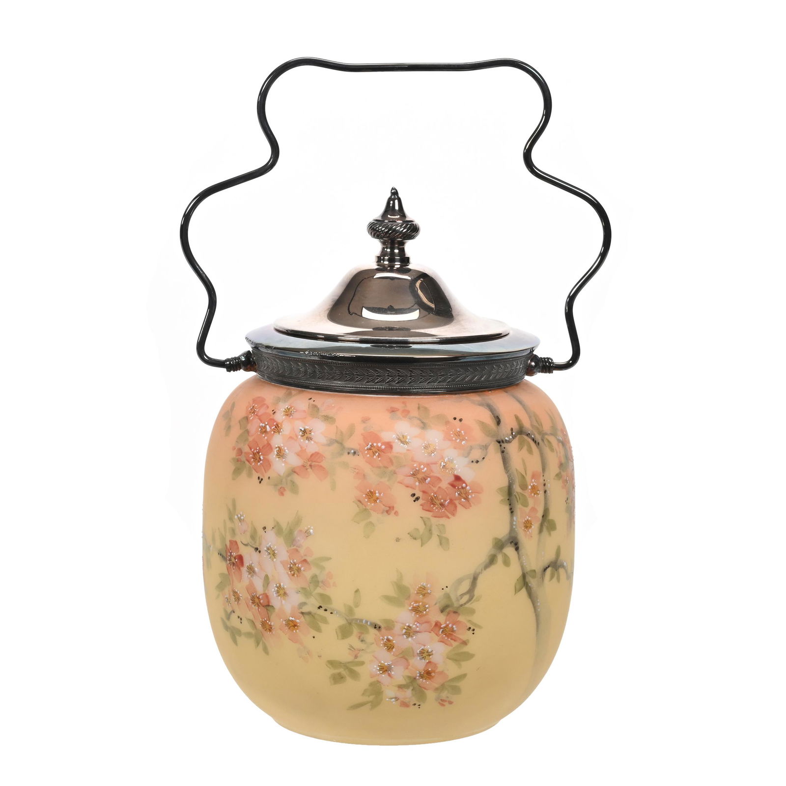 Biscuit Jar, Unmarked Mt. Washington Art Glass (1 of 3)