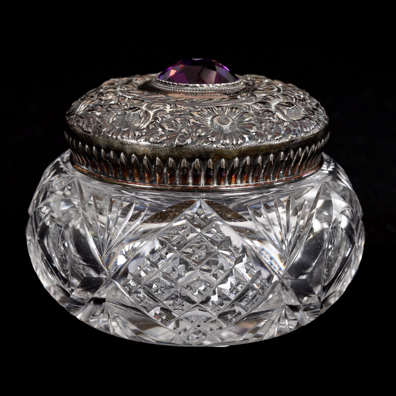 Powder Box, American Brilliant Cut Glass (1 of 4)