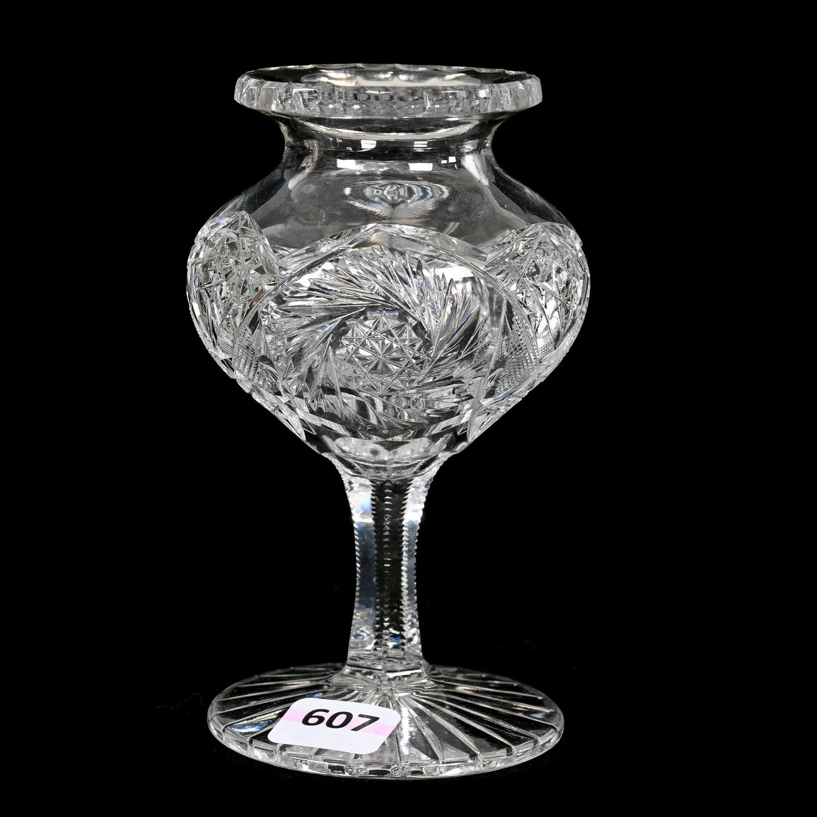 Pedestal Violet Vase, American Brilliant Cut Glass (1 of 3)
