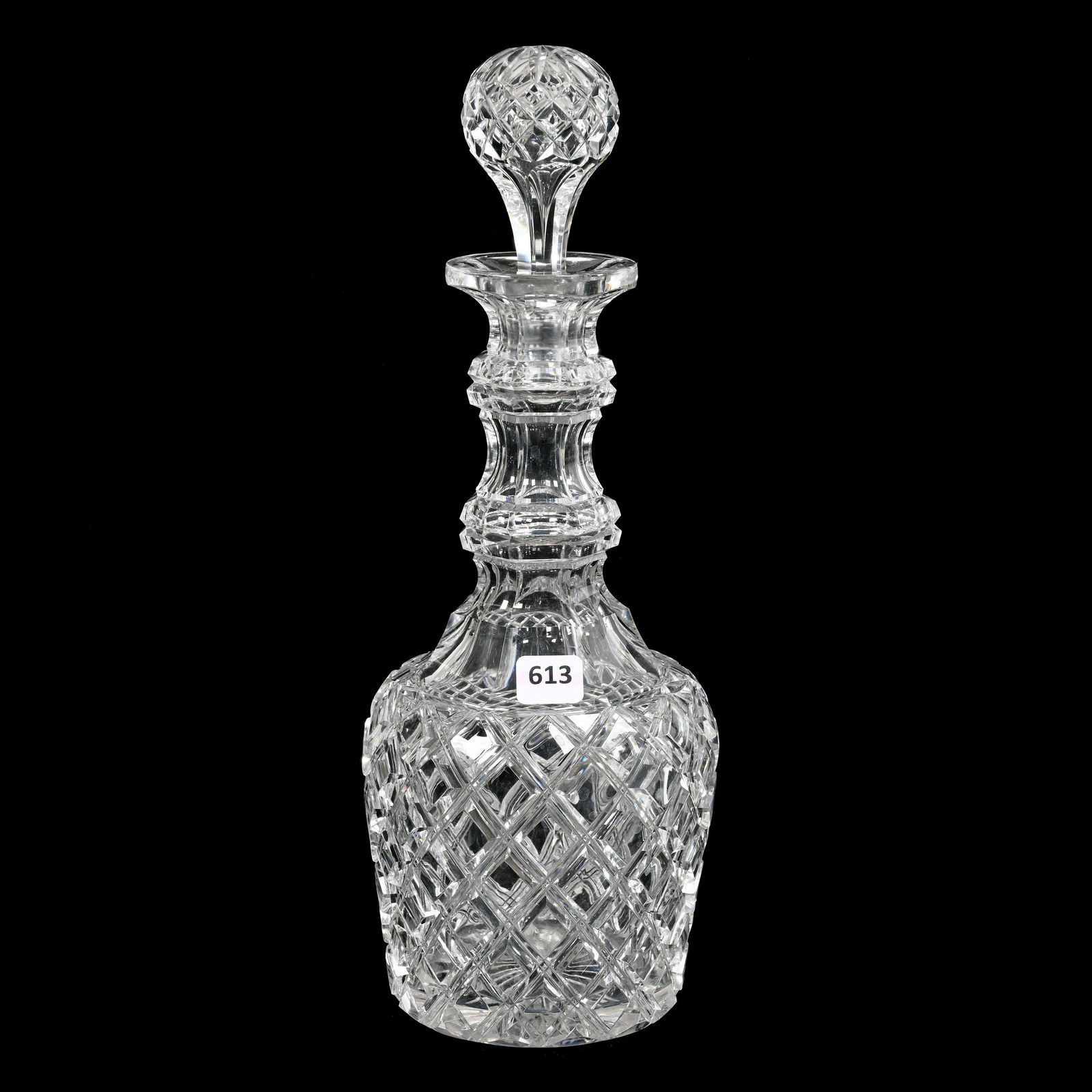 Decanter, American Brilliant Cut Glass, Double Goose Neck (1 of 3)