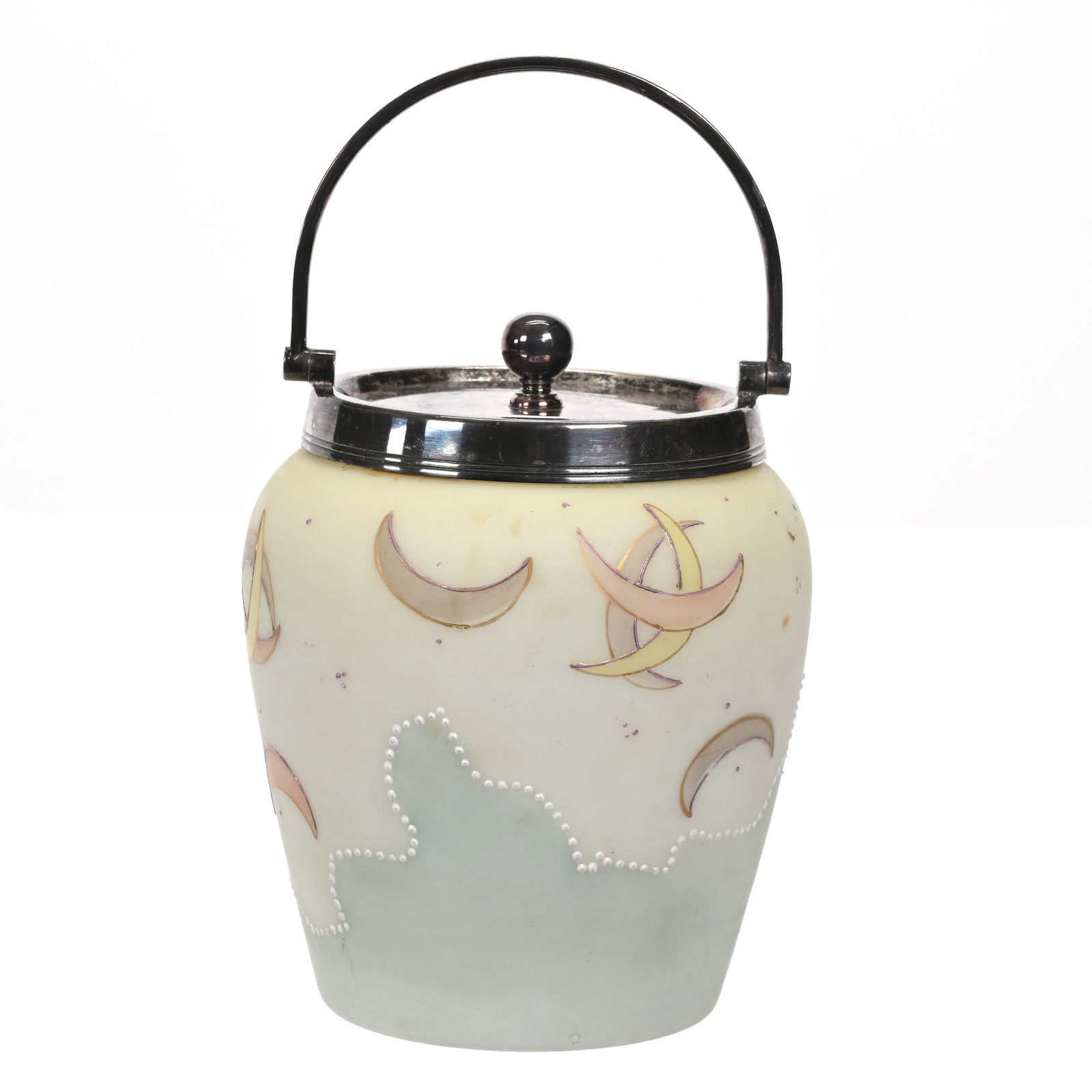 Biscuit Jar, Unmarked Mt. Washington Art Glass (1 of 3)