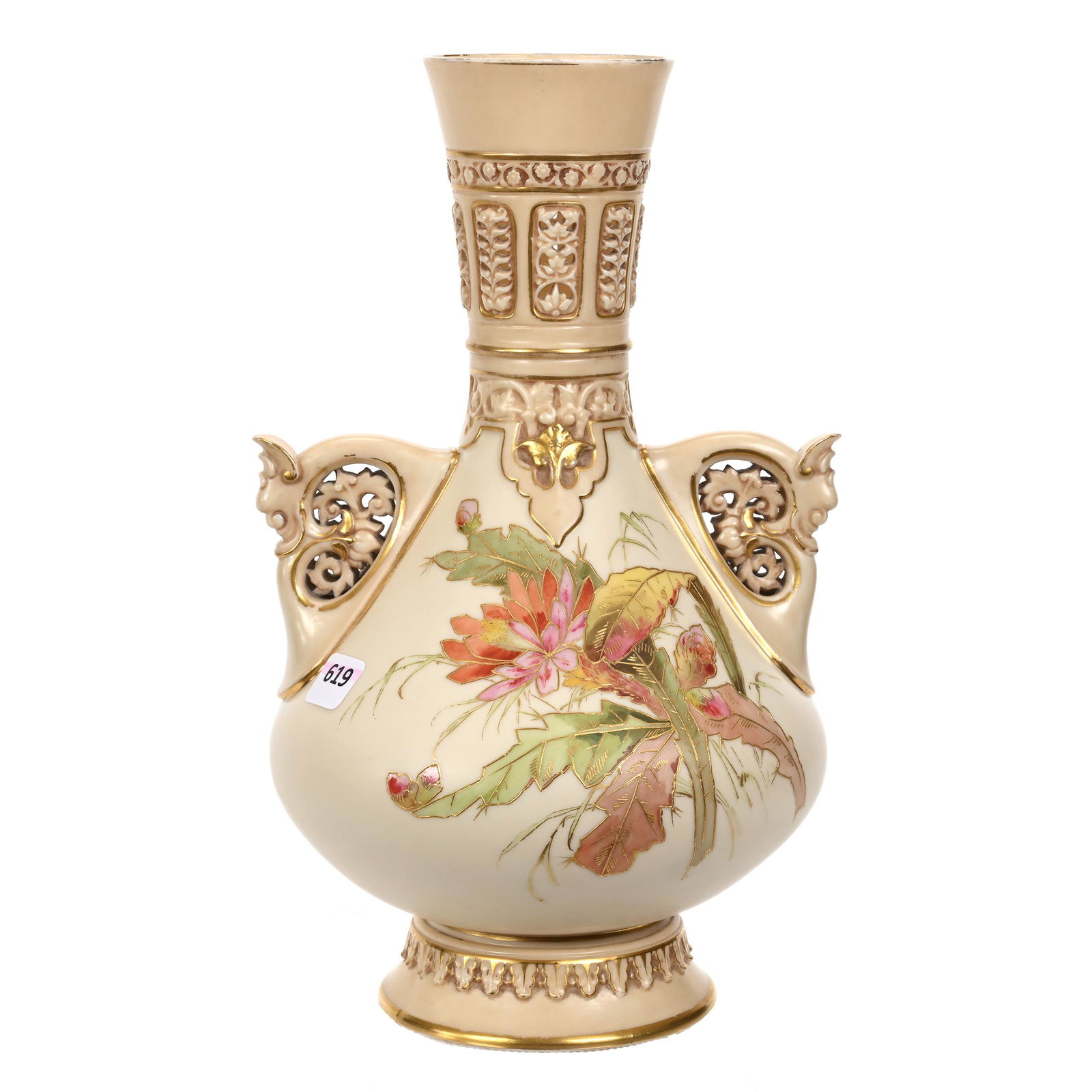 Vase, Two Handles, Marked Royal Worcester #1279 (1 of 3)