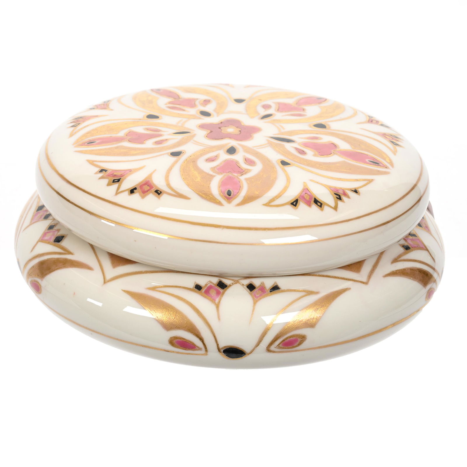Round Covered Box Marked Lenox Belleek (1 of 3)