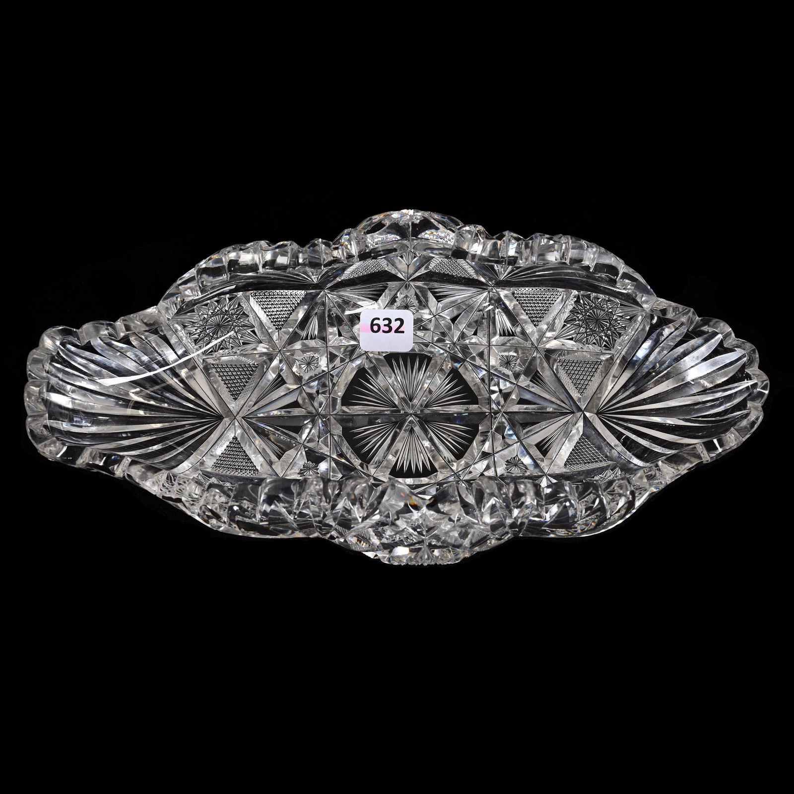 Celery Tray, American Brilliant Cut Glass, Blown Mold (1 of 3)