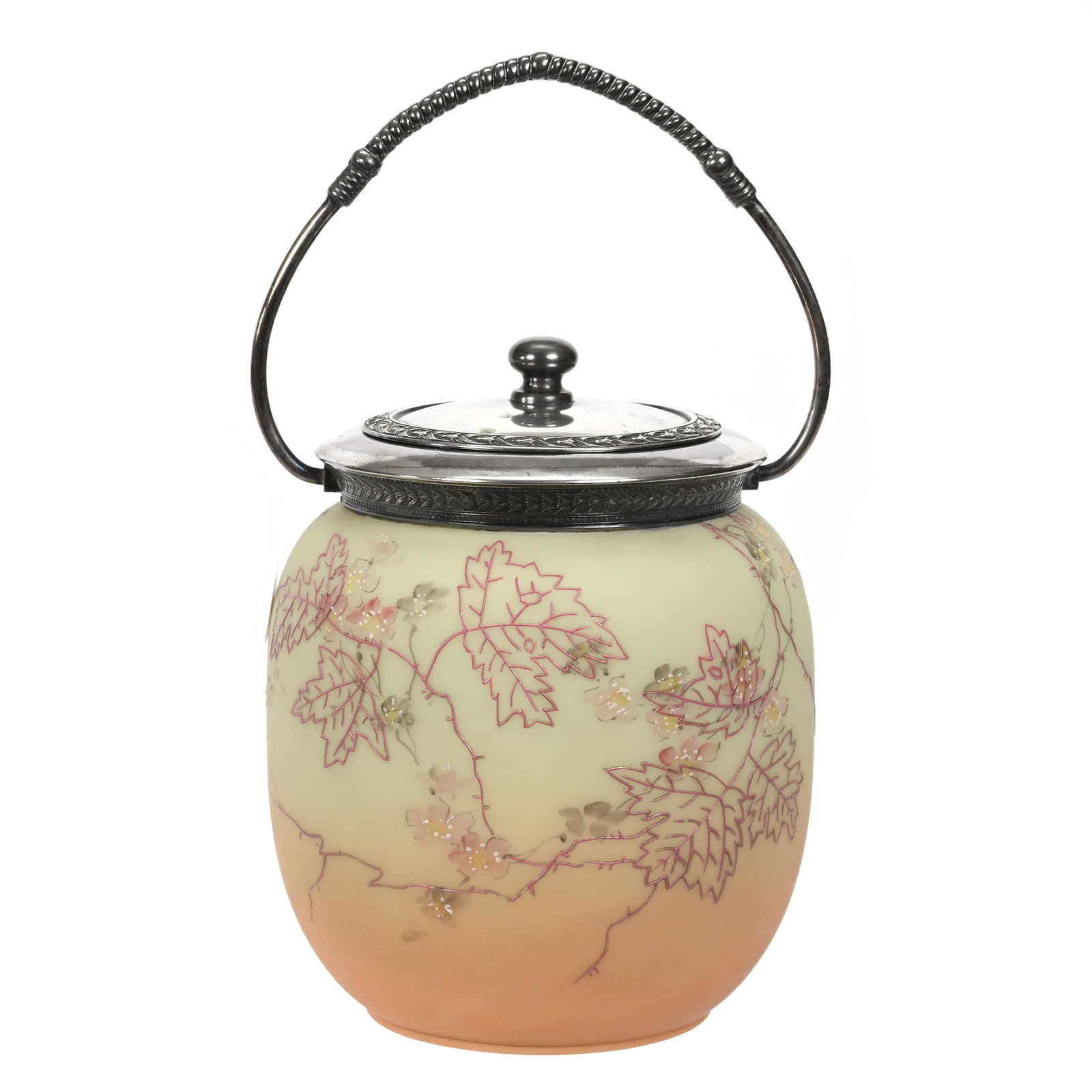 Biscuit Jar, Unmarked Mt. Washington Art Glass (1 of 3)