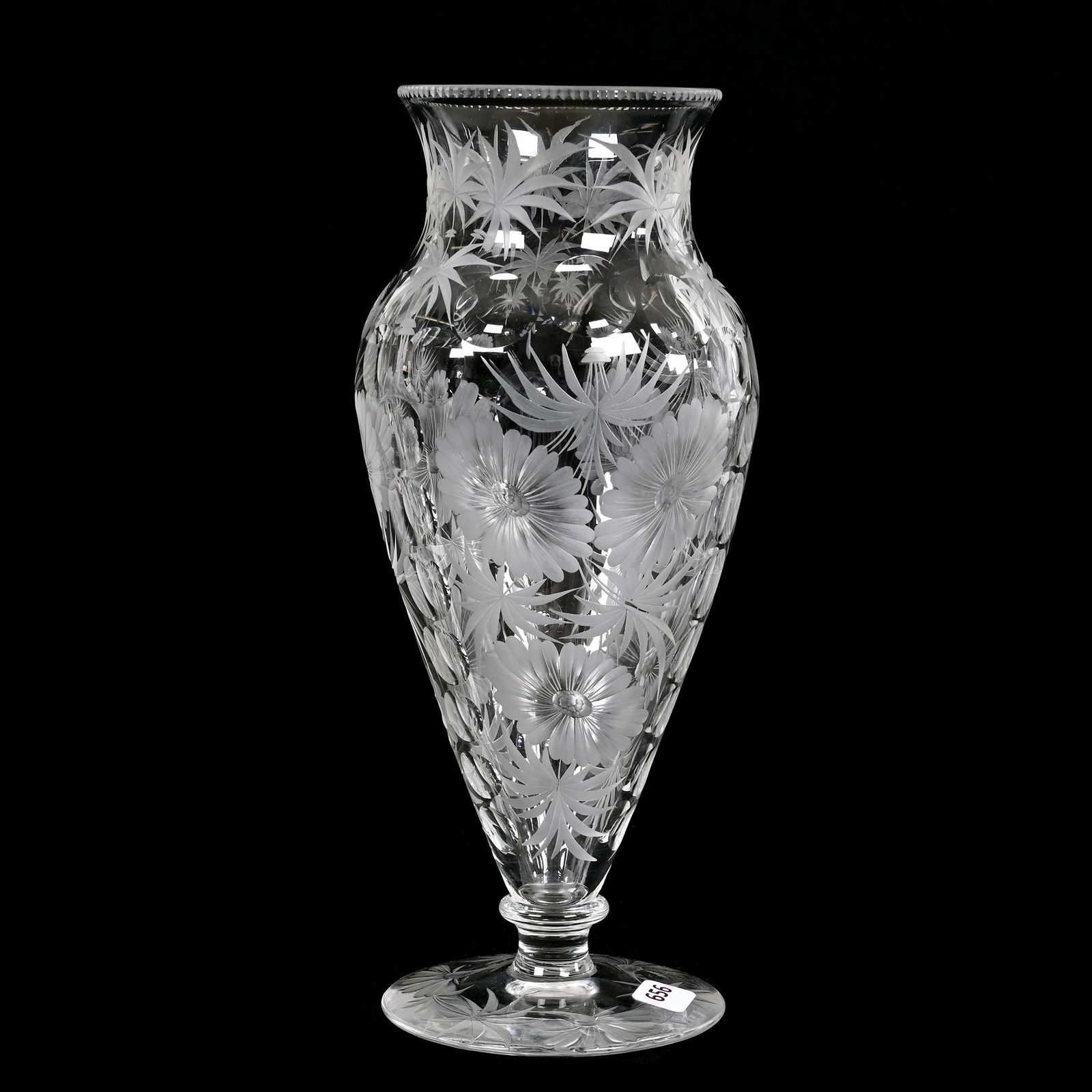 Pedestal Vase, American Brilliant Cut Glass, Signed Libbey (1 of 3)