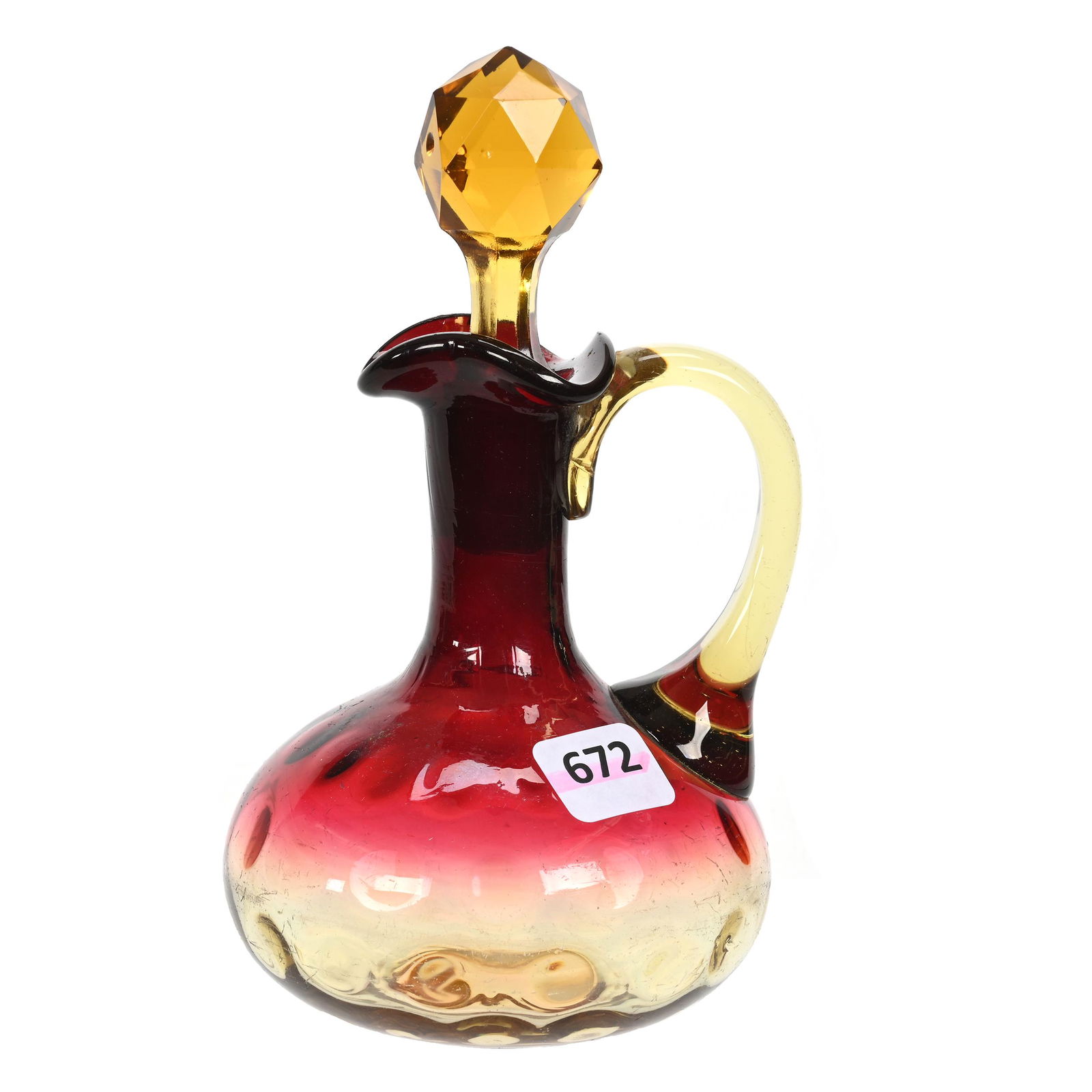 Cruet Bottle, Amberina Art Glass Coinspot (1 of 3)
