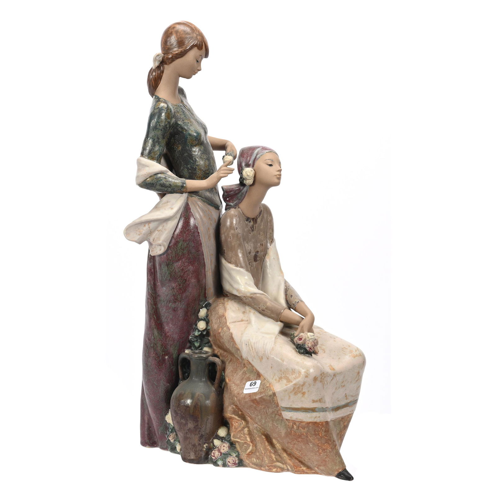Figural Group Marked Lladro #2070, "A New Hairdo" (1 of 3)