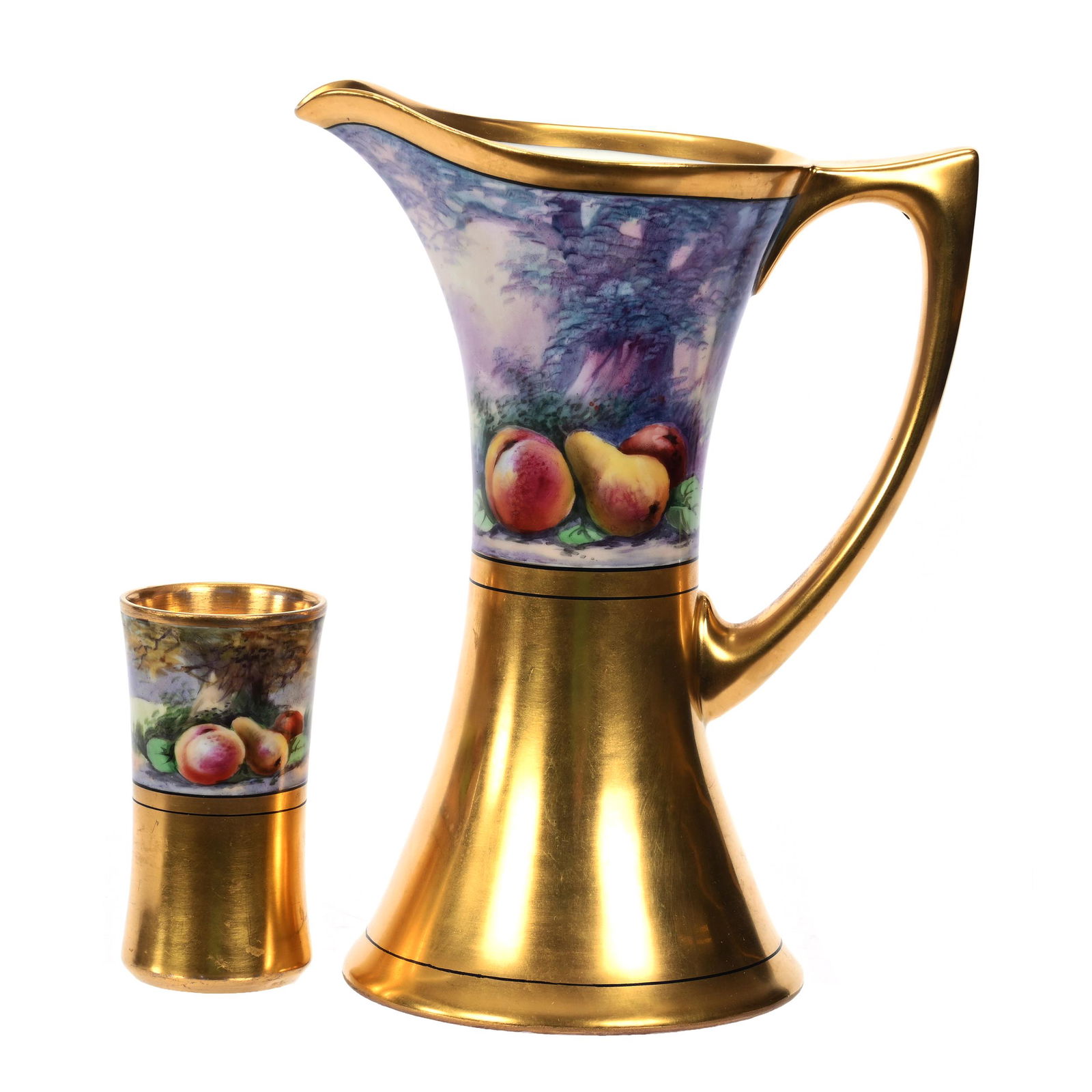 Pitcher & Glass Set Marked Pickard, Bavaria Blank (1 of 4)