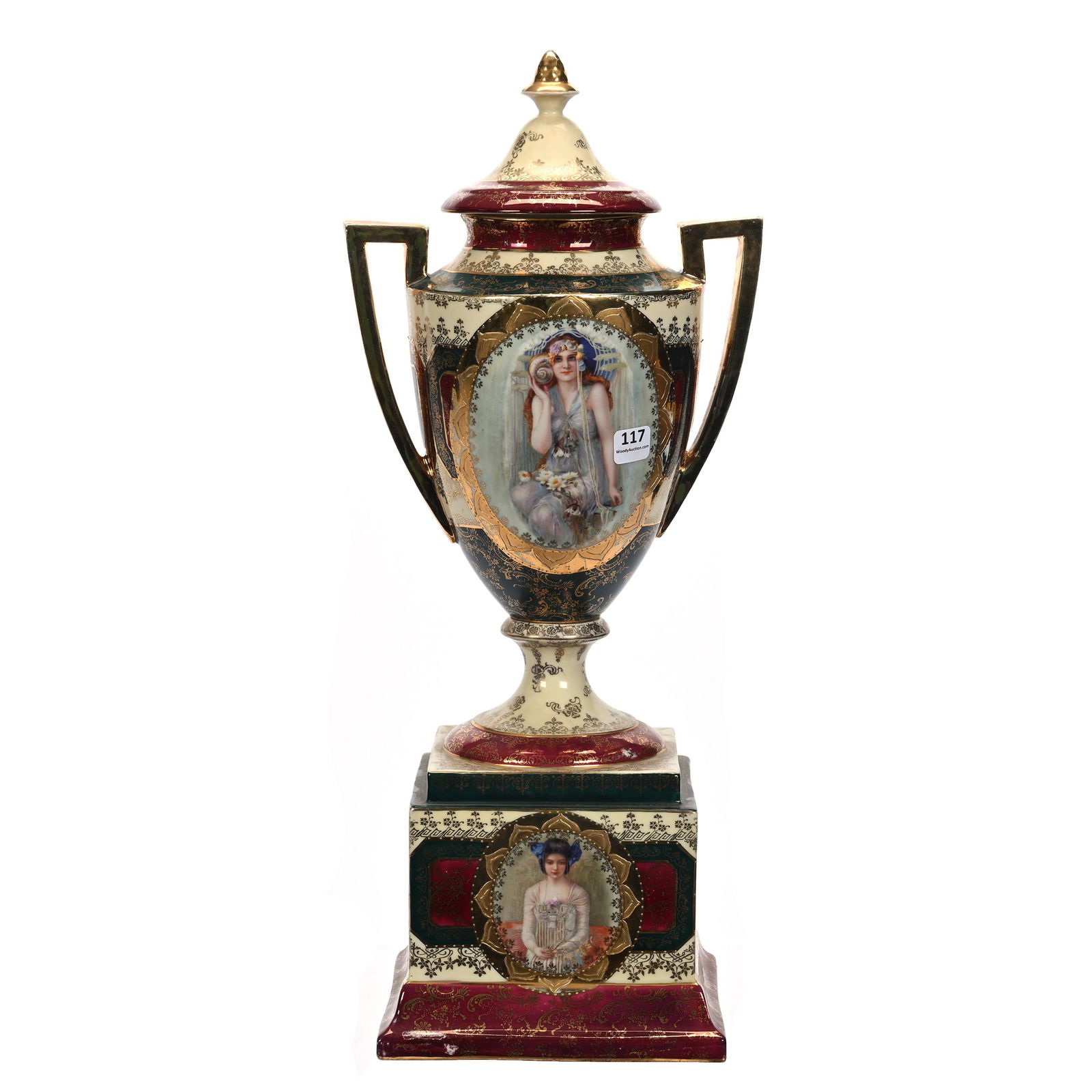 Pedestal Urn Marked Prov Saxe (1 of 3)