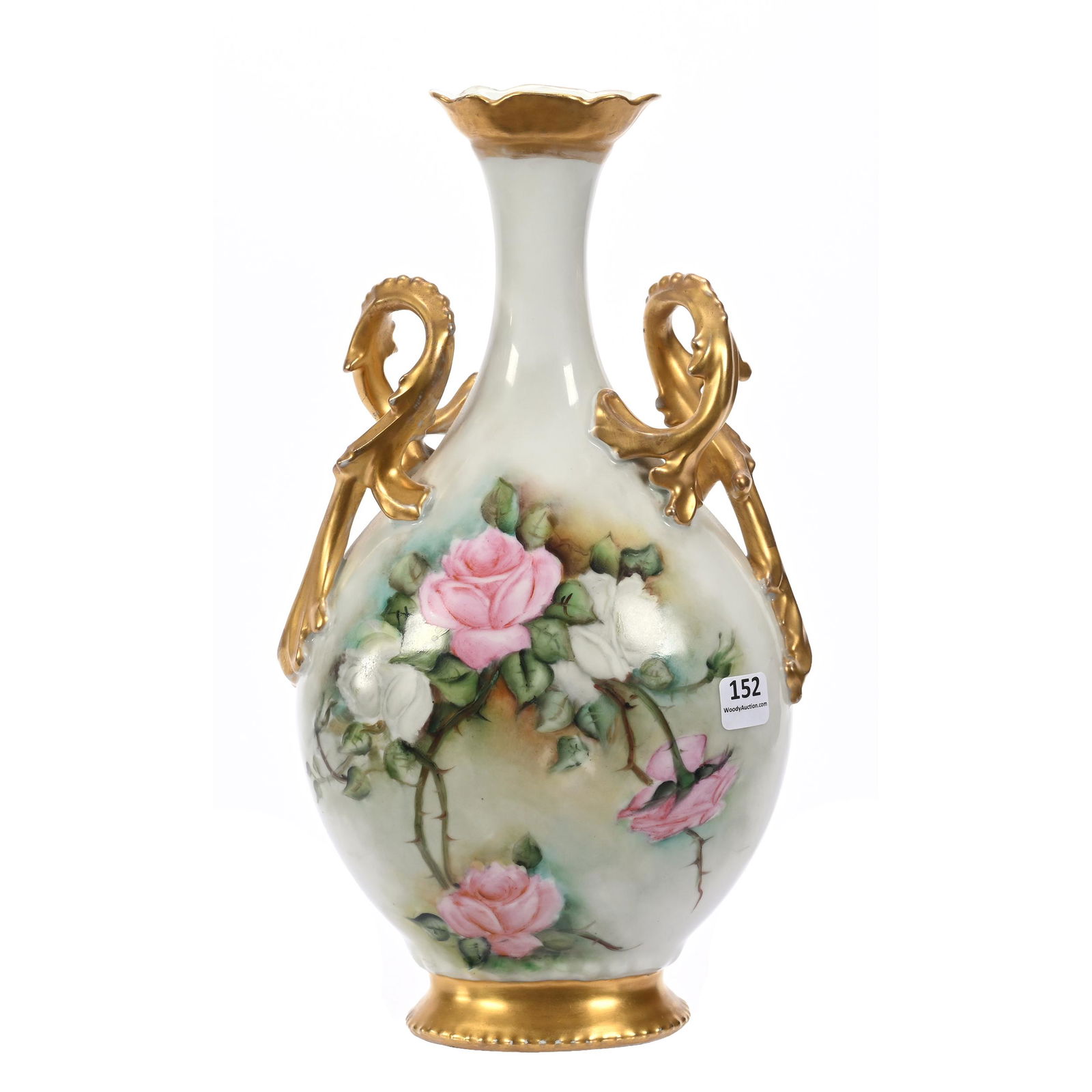 Vase, Two Handles, Marked Limoges (1 of 3)