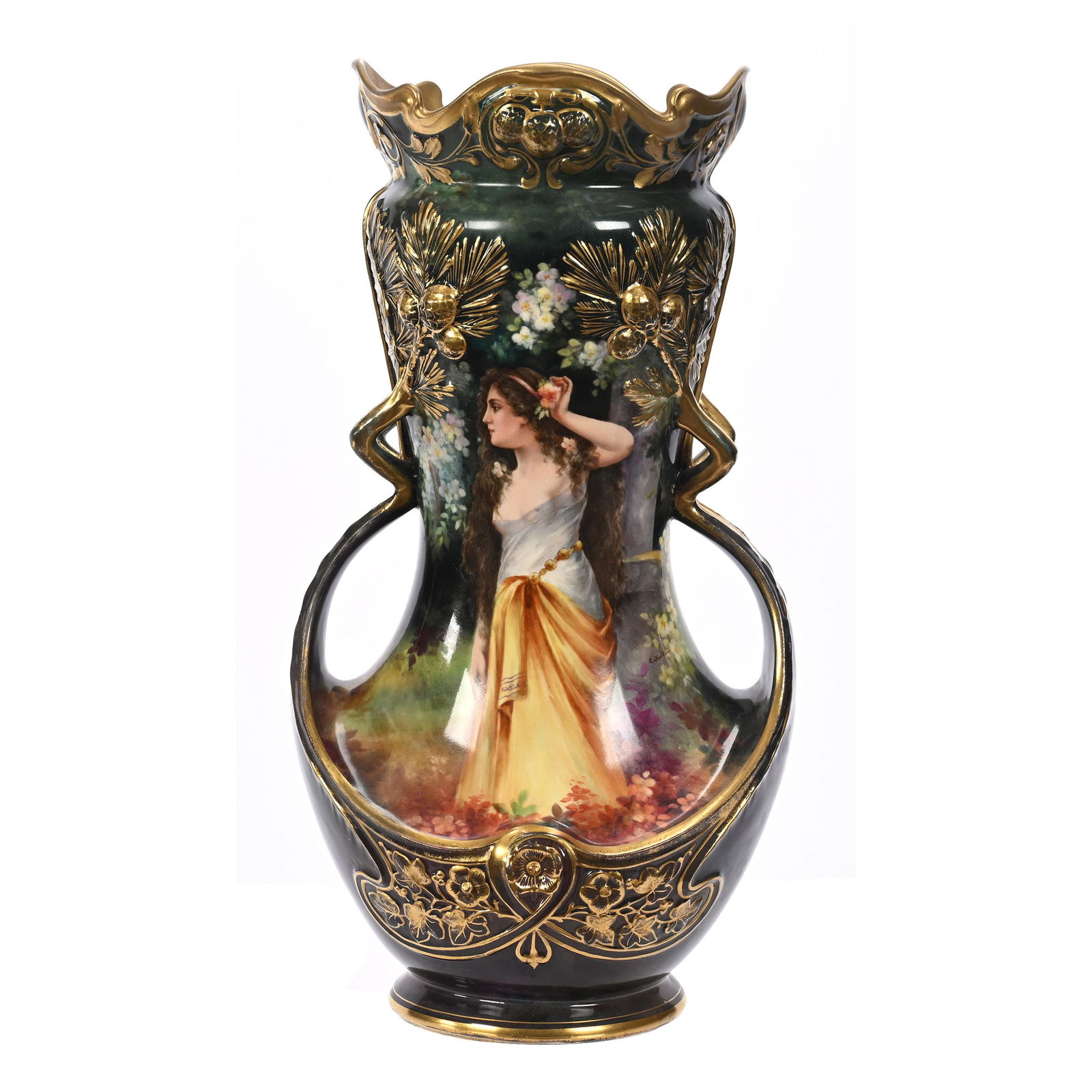 Vase Marked Royal Bonn, Two Handles (1 of 4)