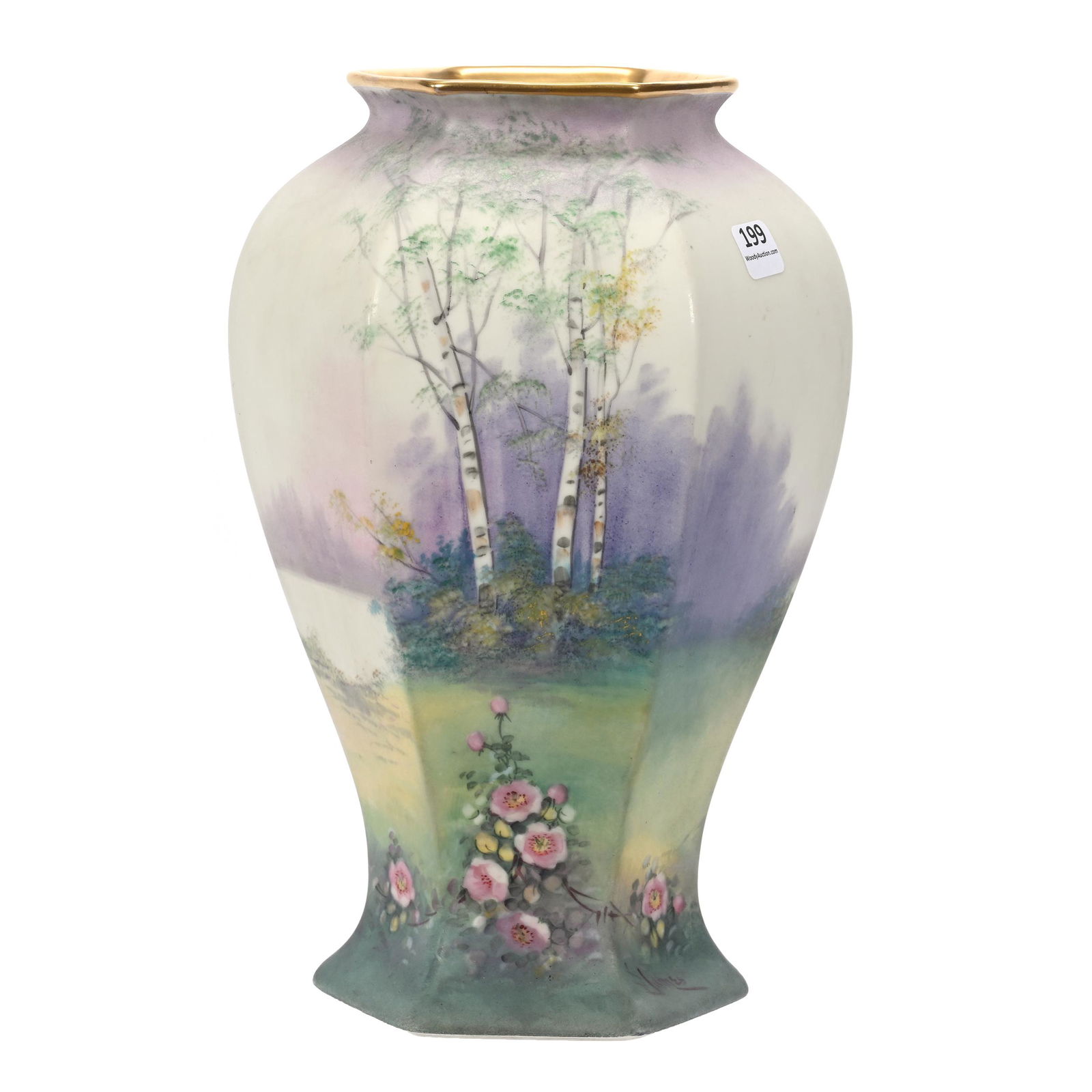 Vase Marked Pickard, Six-Sided (1 of 4)