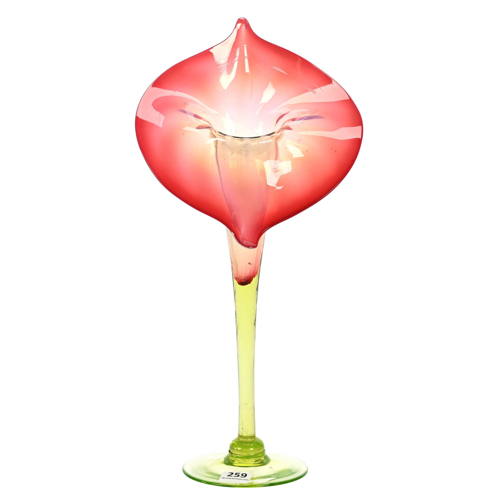 Jack In Pulpit Vase, Cranberry Opal Shading To Vaseline (1 of 4)
