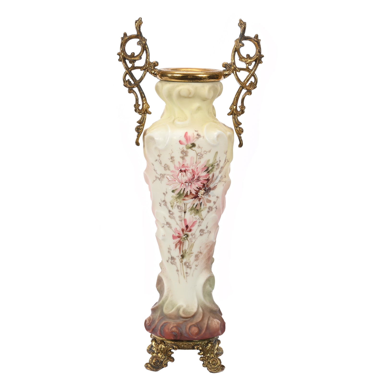 Vase, Unmarked Wave Crest Art Glass (1 of 3)