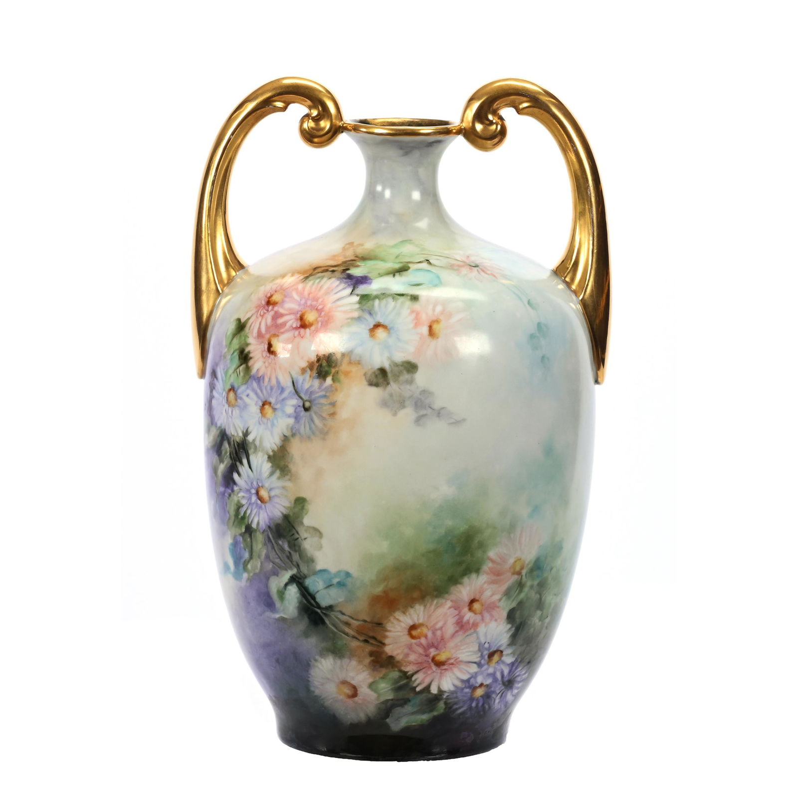 Vase Marked J.P. Limoges, Two Handles (1 of 3)