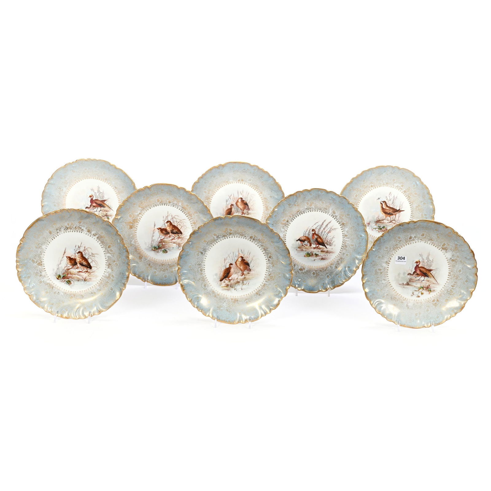 (8) Plates Marked Haviland Limoges, Game Birds (1 of 3)