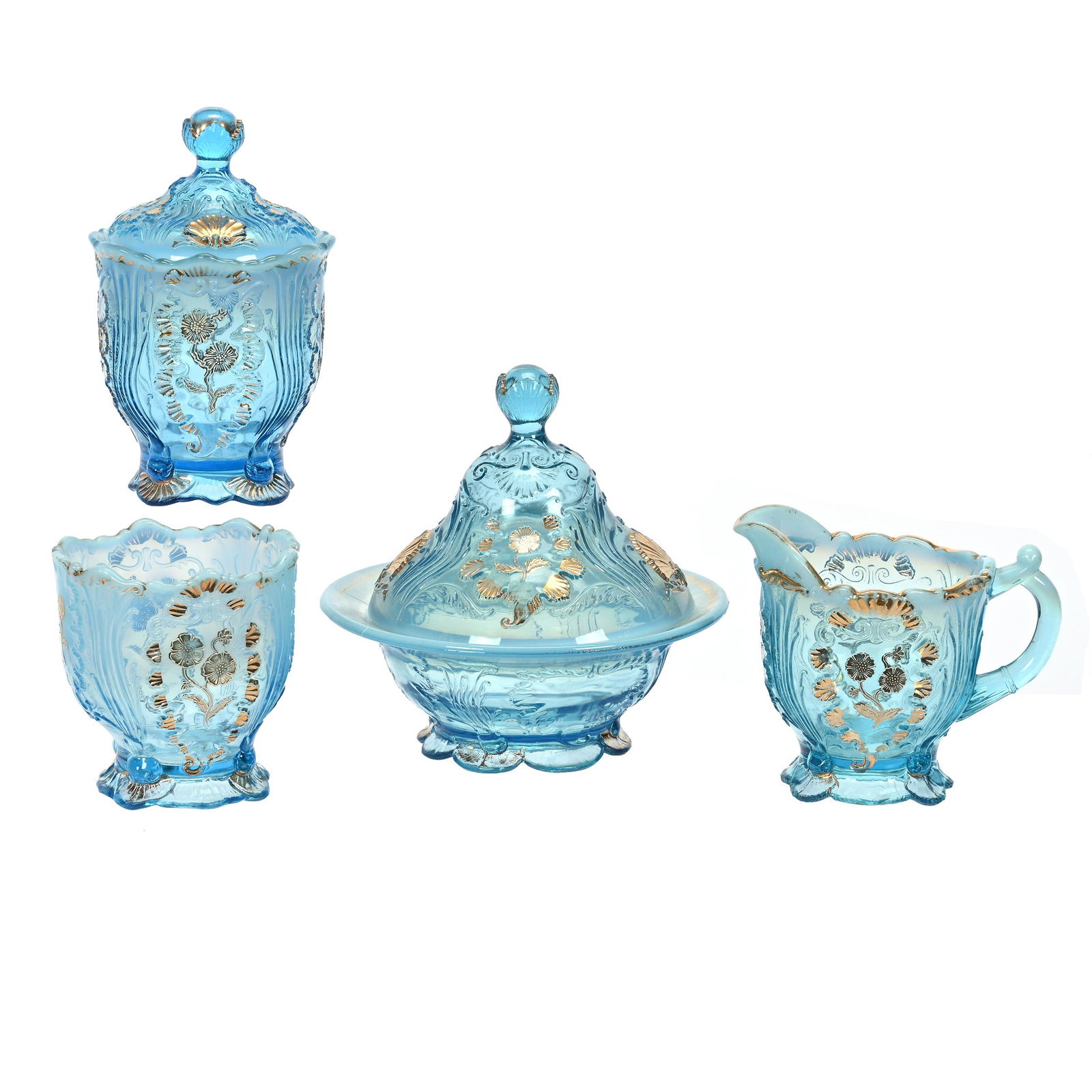 Table Set, Blue Opalescent Everglades Pattern (1 of 3)