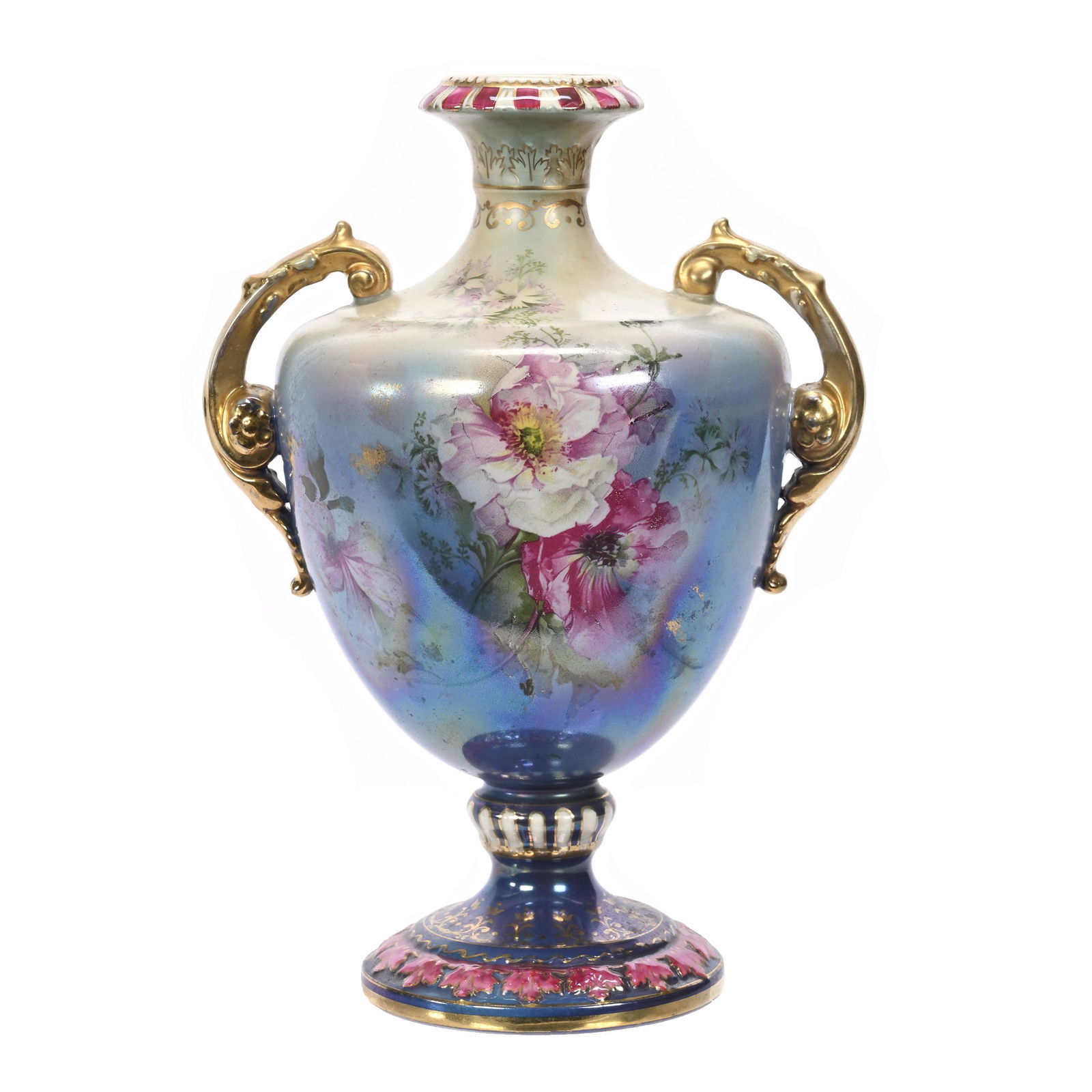 Pedestal Vase Marked Royal Bonn, Two Handles (1 of 3)
