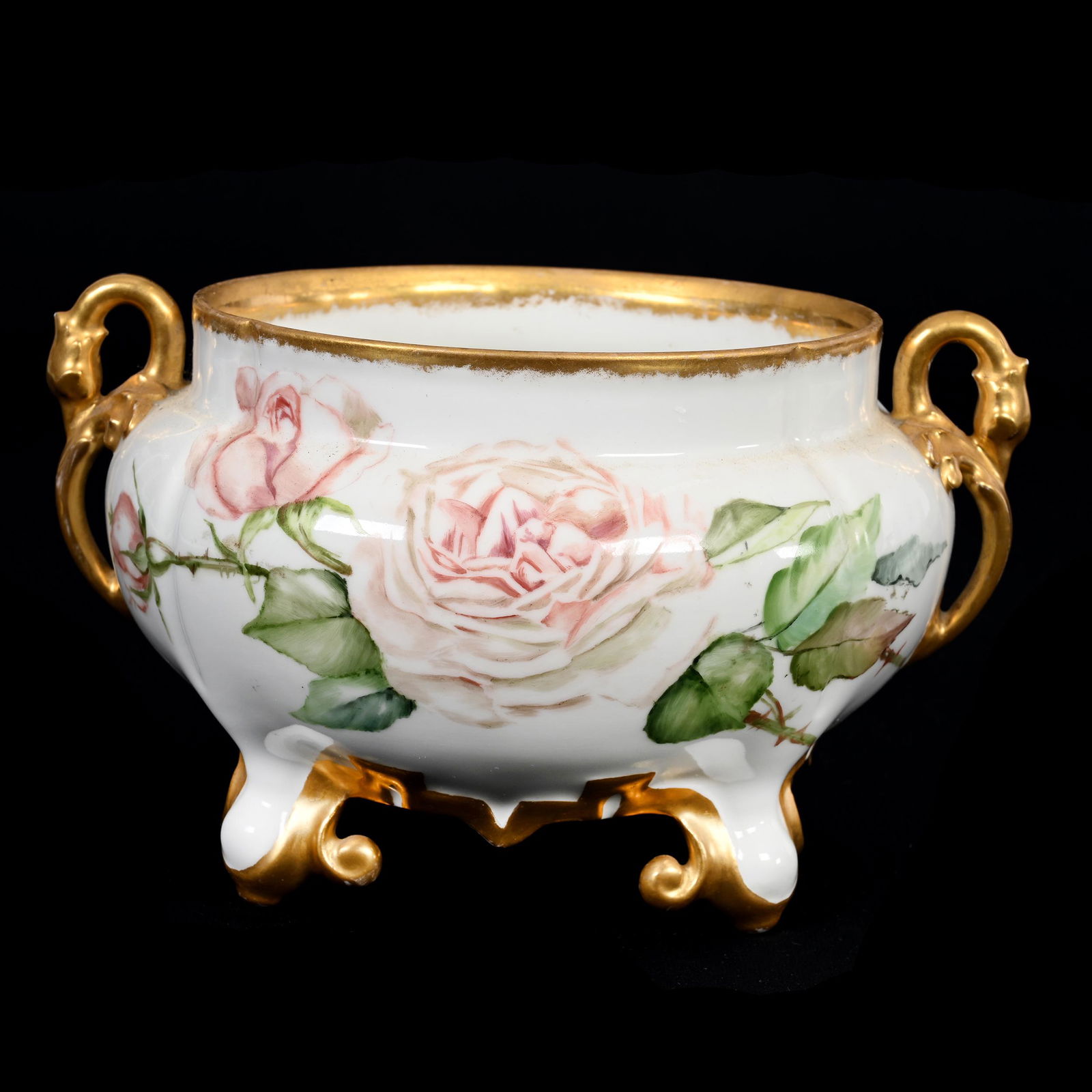 Bowl, Footed, Two Handles, Marked Elite Limoges (1 of 3)