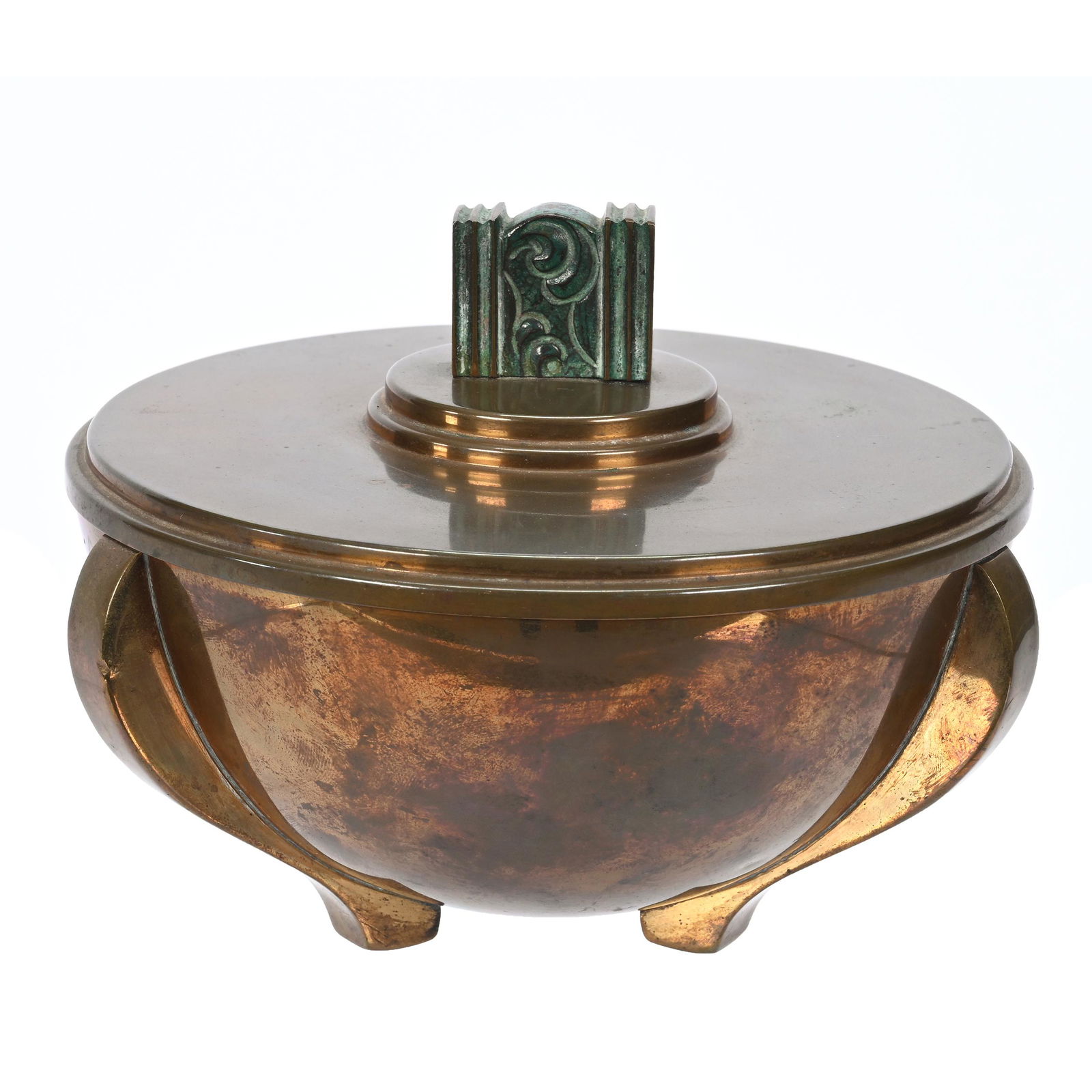 Covered Bowl, Bronze Marked Carl Sorensen #314 (1 of 4)