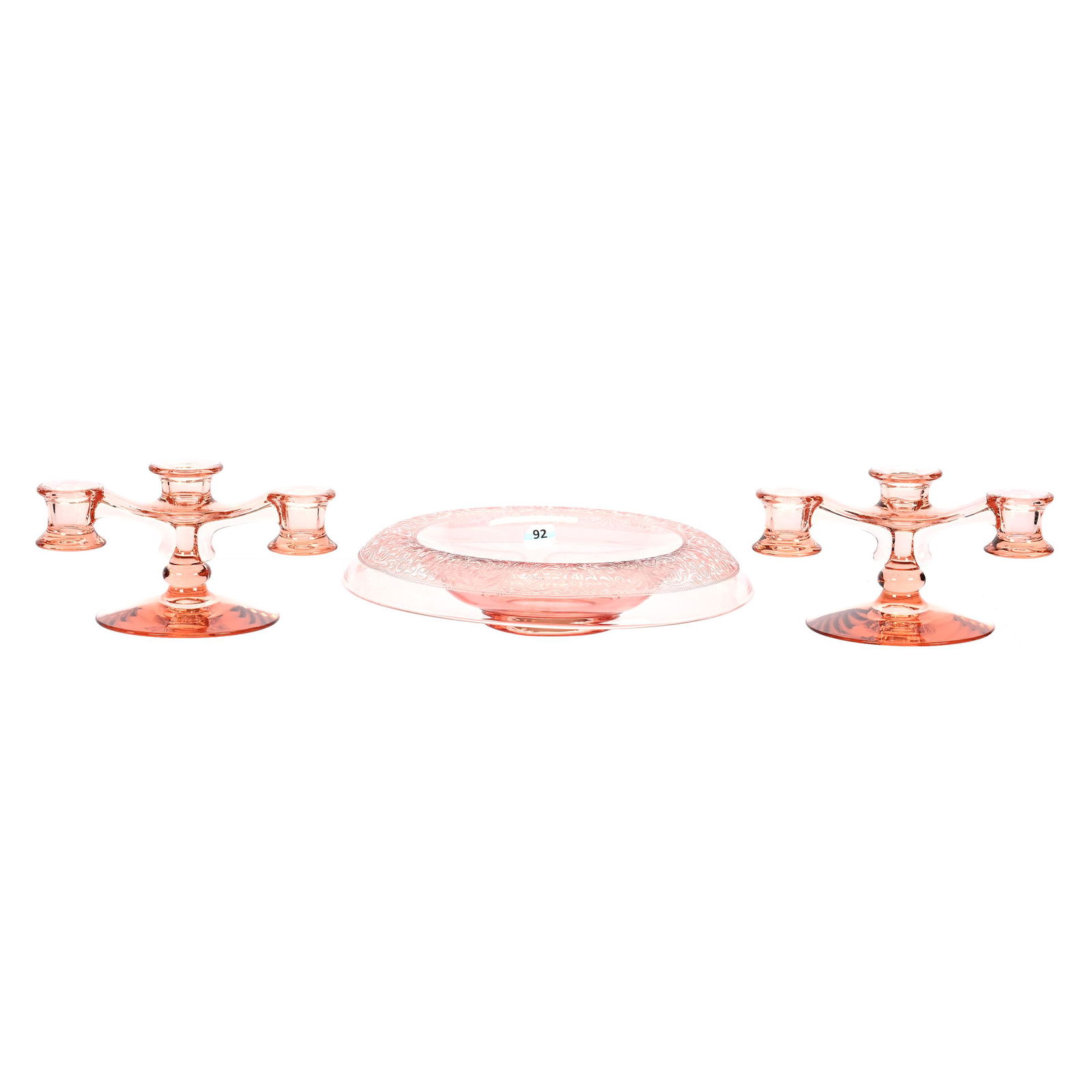 Console Set, Pink Depression Glass (1 of 3)