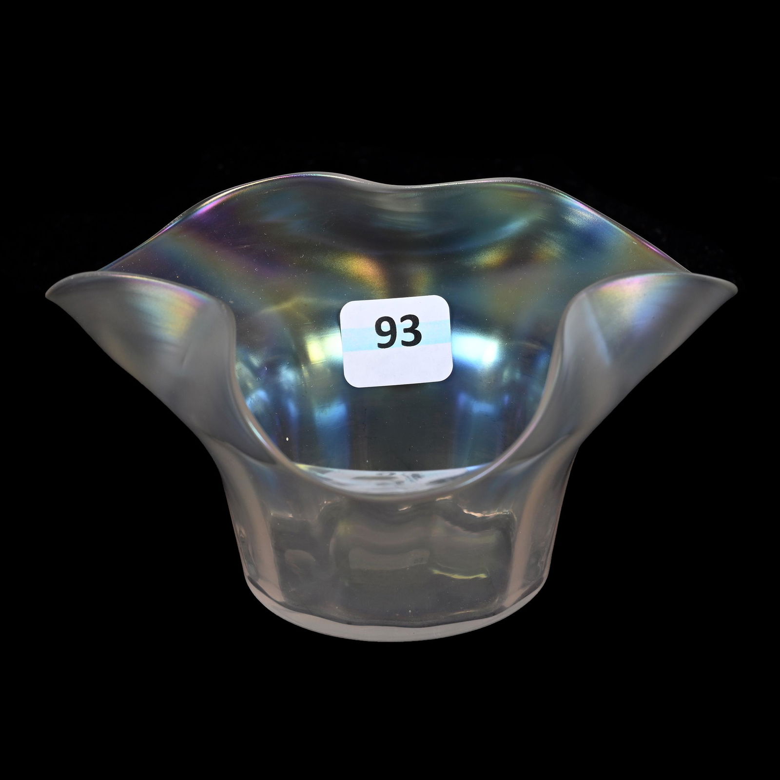 Bowl, Hat Shape, Iridized Clear Art Glass (1 of 3)