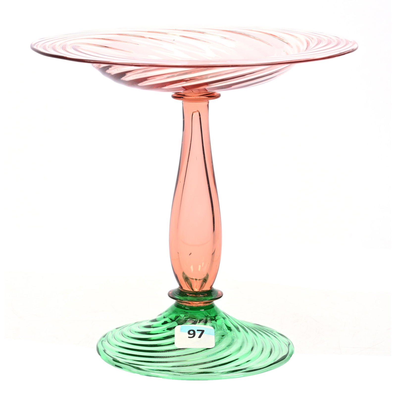 Compote, Unmarked Steuben Art Glass (1 of 3)