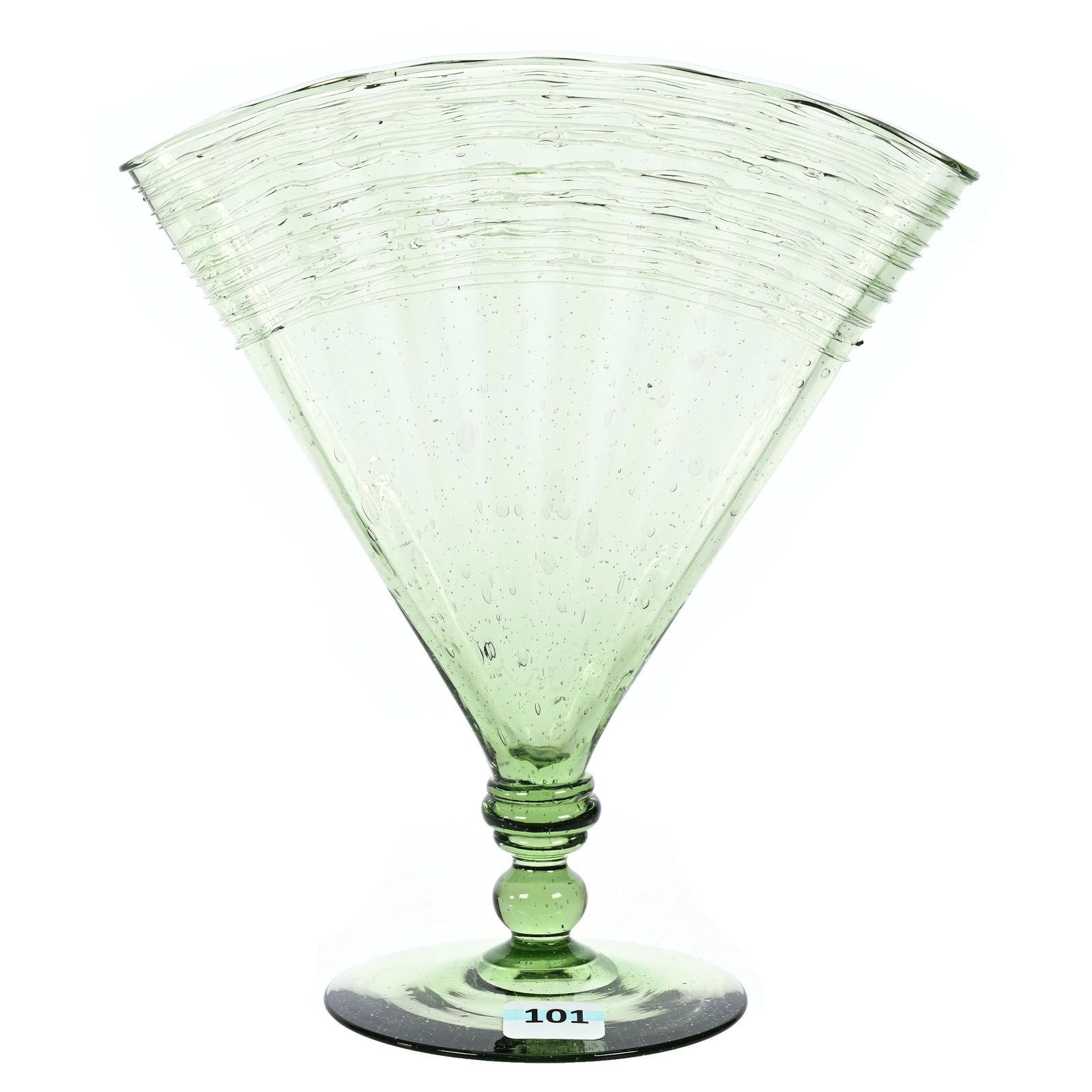 Fan Vase, Unmarked Steuben Art Glass (1 of 3)
