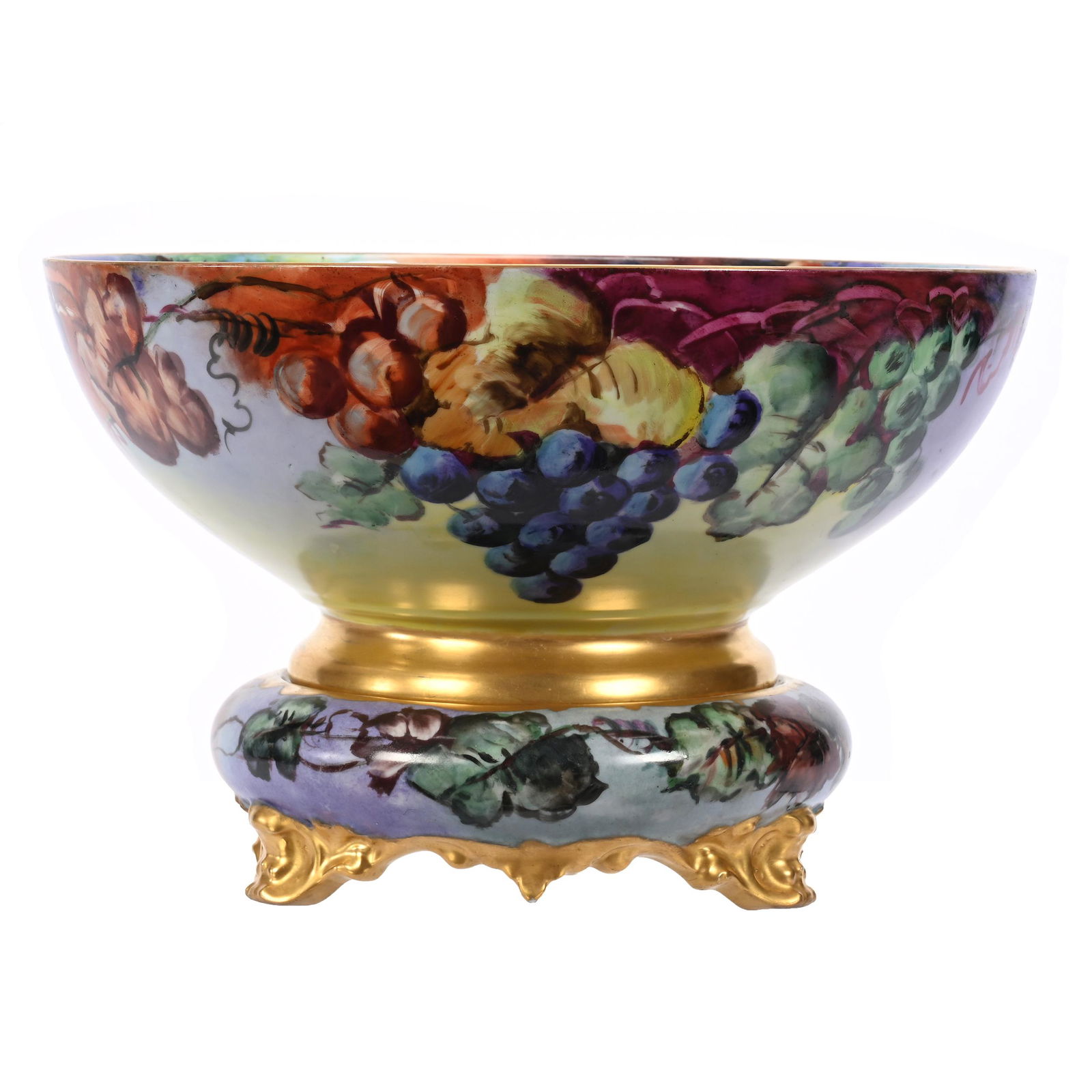 Punch Bowl, Two Part, Unmarked Limoges (1 of 3)