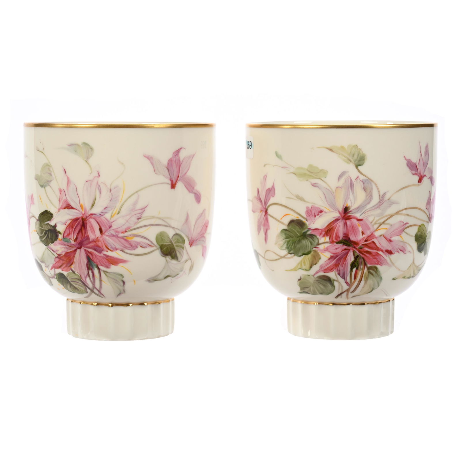 Pair Vases Marked Lenox Belleek (1 of 3)