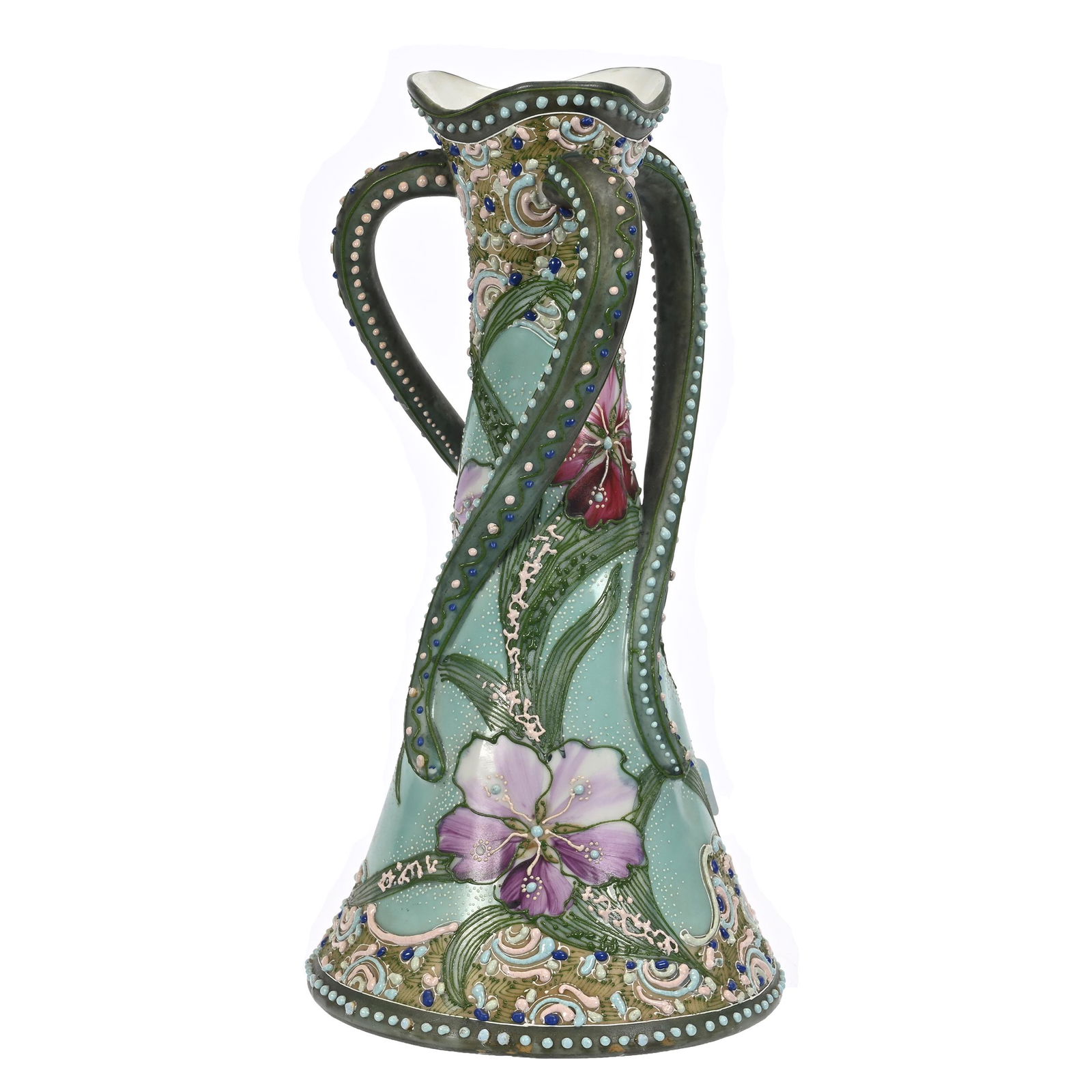 Vase, Three Handles, Unmarked Nippon Style (1 of 3)