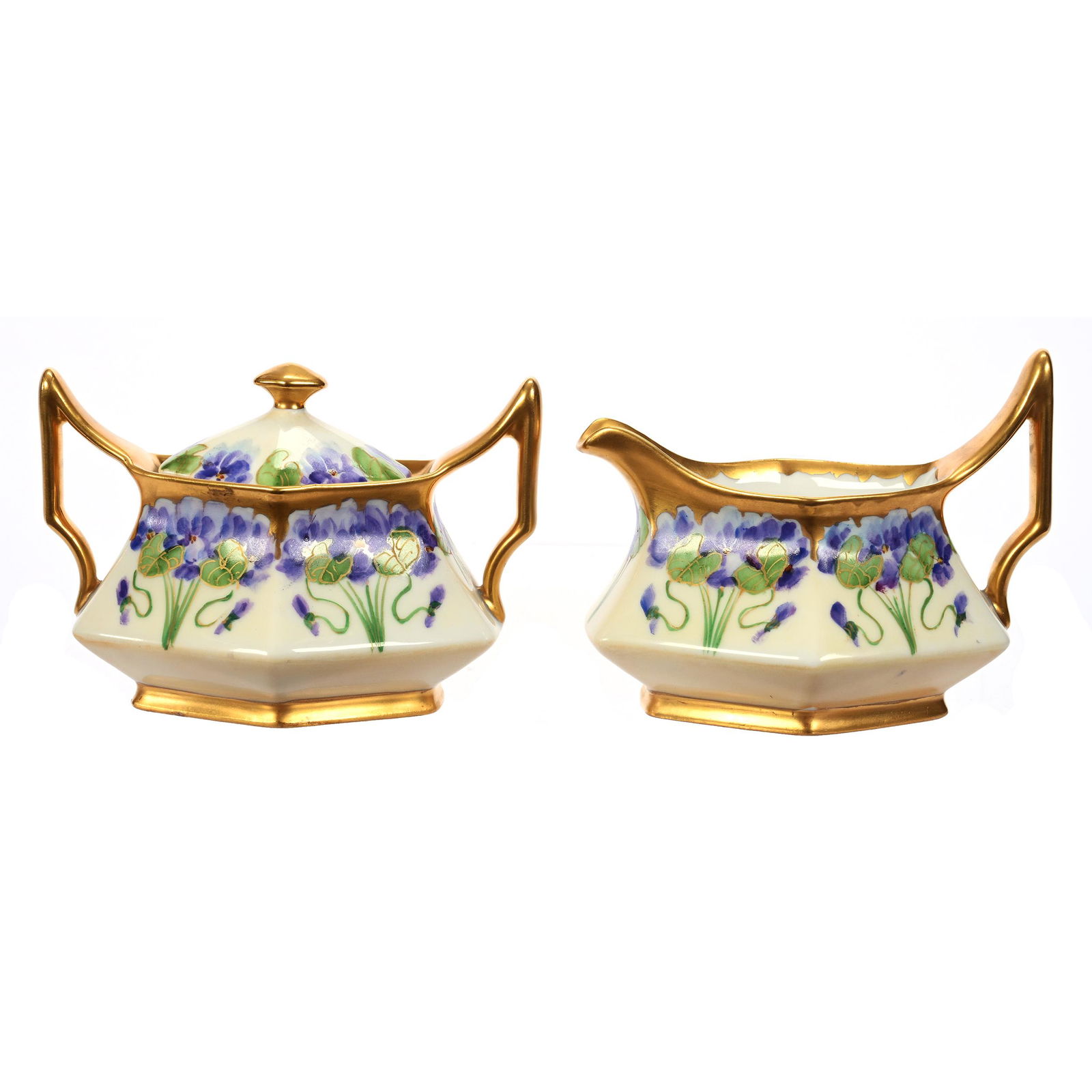 Creamer & Sugar Set Marked Pickard, Limoges Blank (1 of 3)