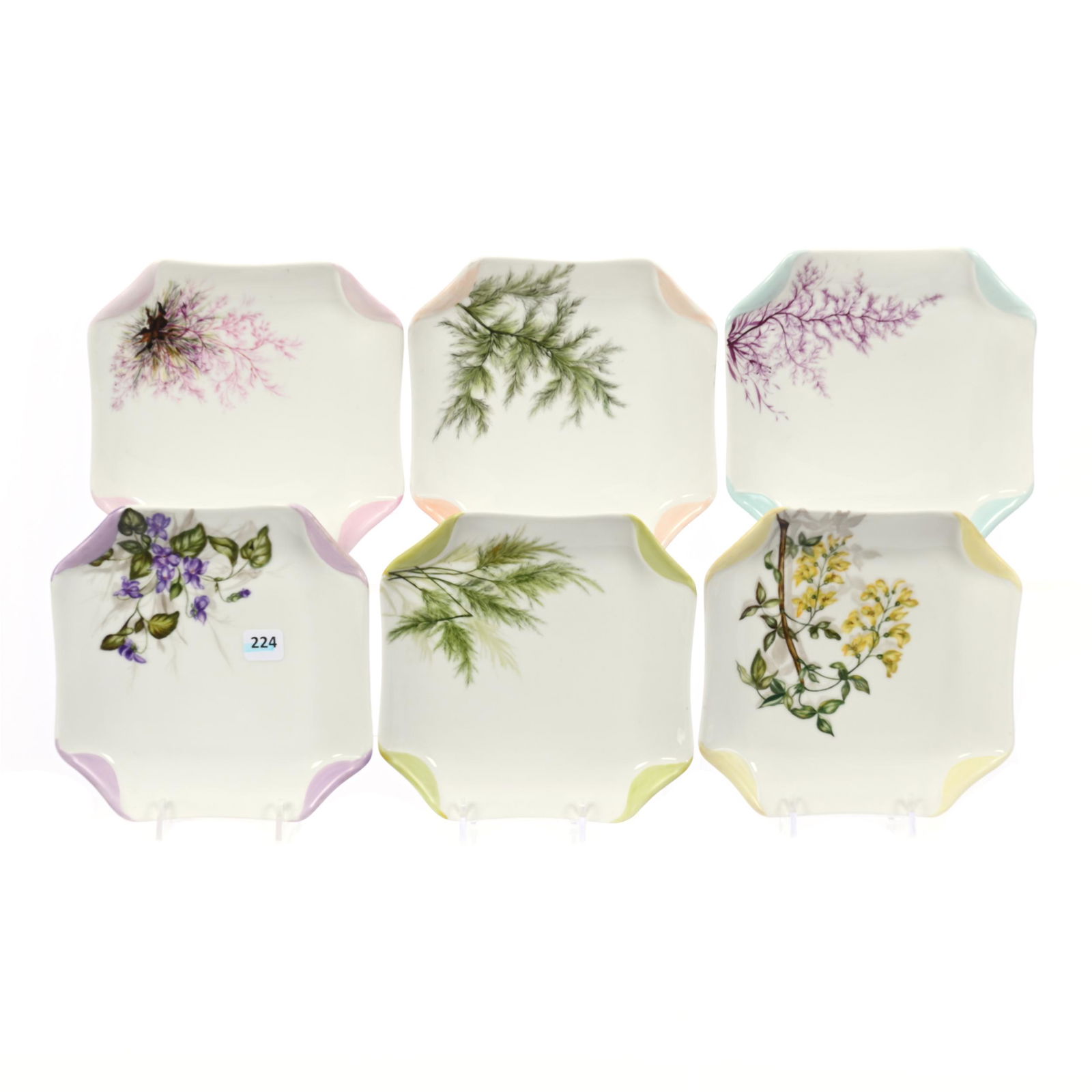 (6) Square Plates Marked H&C Limoges (1 of 3)
