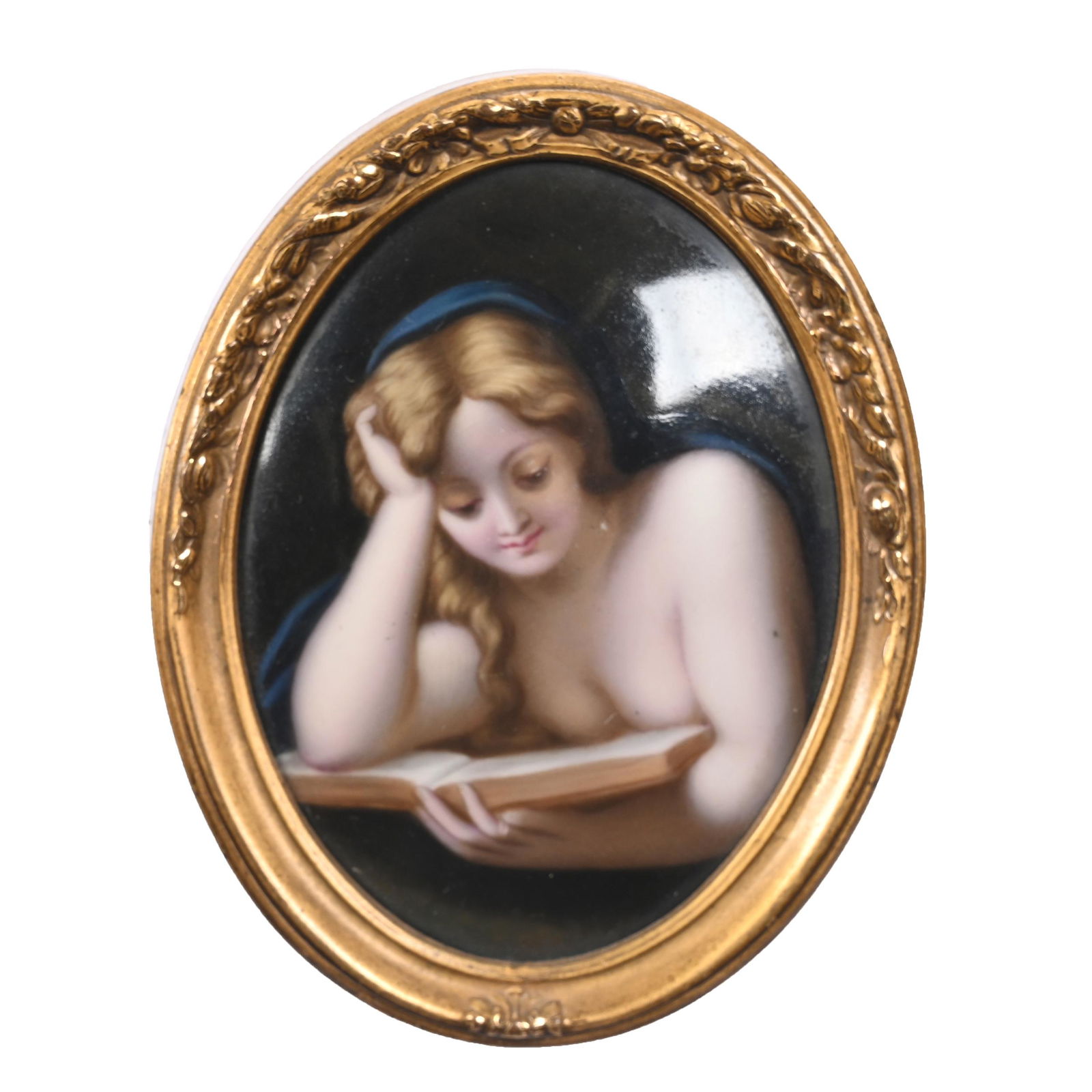 Oval Porcelain Plaque, Unmarked German (1 of 2)