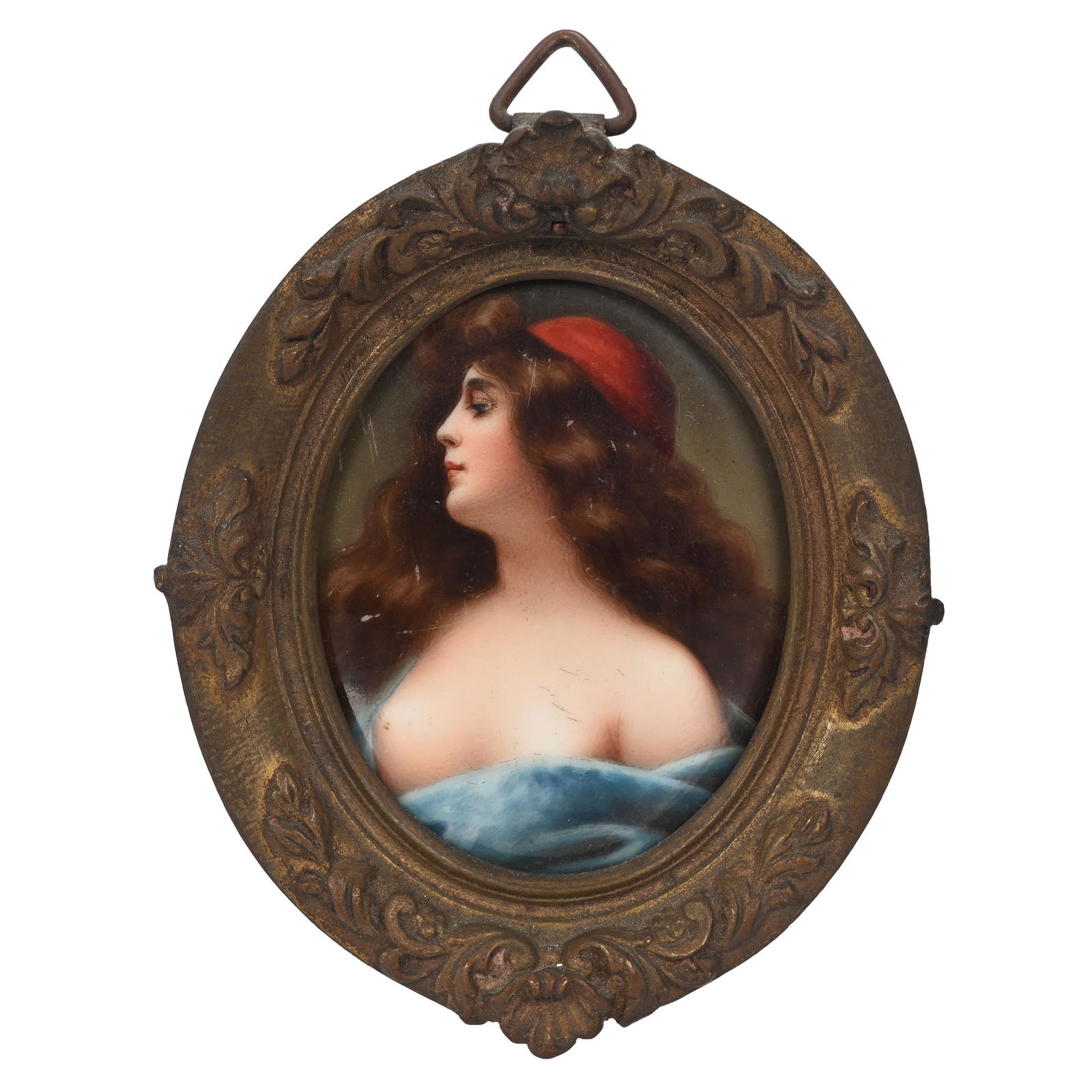 Oval Porcelain Plaque, Unmarked German (1 of 3)