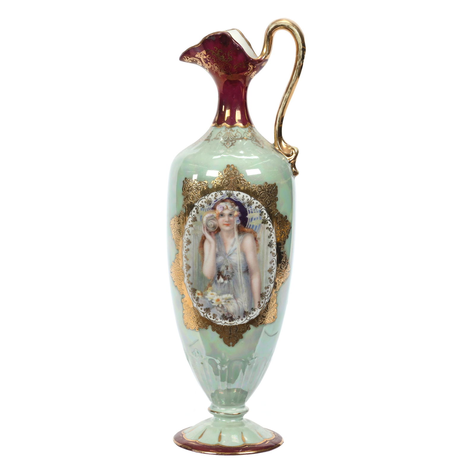 Pedestal Ewer Marked Prov Saxe (1 of 3)