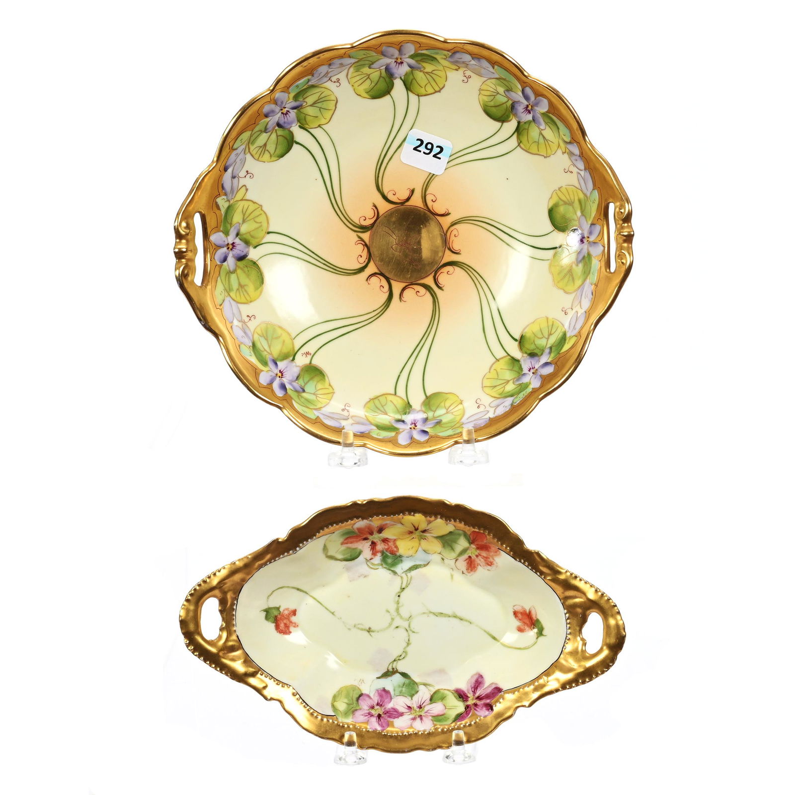 (2) Dishes, Marked Pickard, Violet Decor (1 of 5)