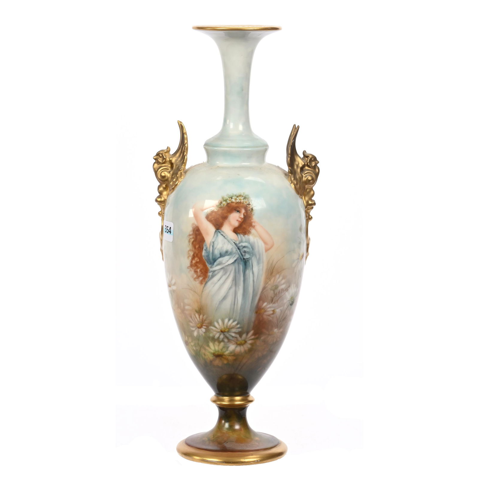 Pedestal Vase Marked CAC Belleek (1 of 4)