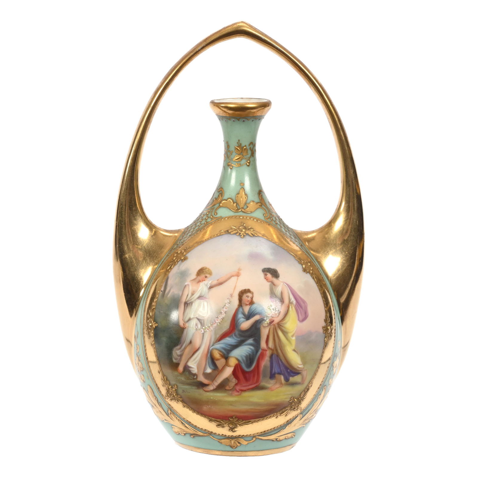 Vase Marked Dresden, Handled (1 of 3)