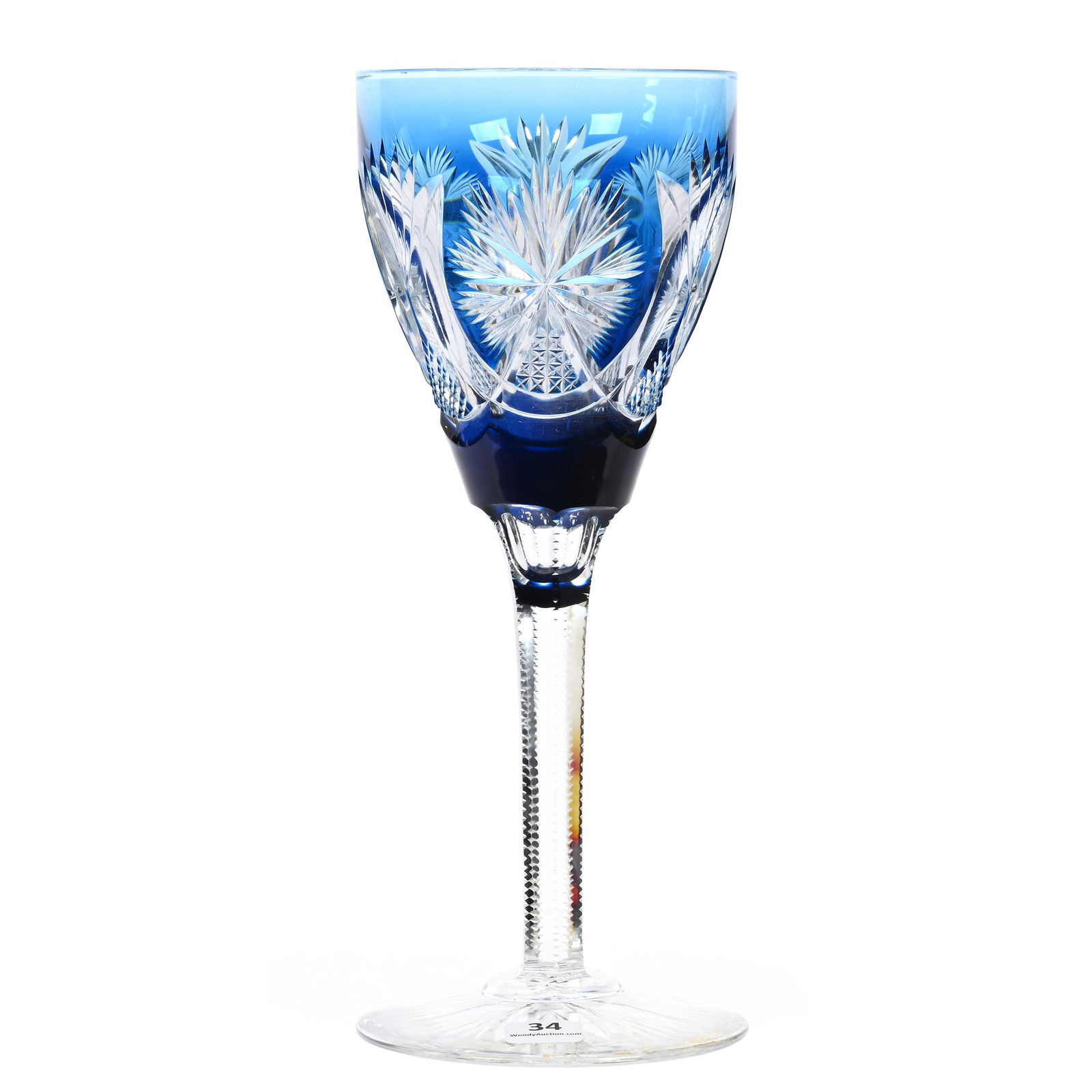 Chalice, Brilliant Period Cut Glass, Blue Cut To Clear (1 of 3)