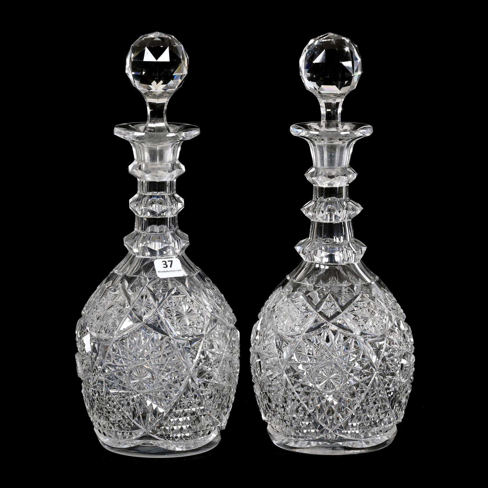 Pair Decanters, American Brilliant Cut Glass (1 of 8)