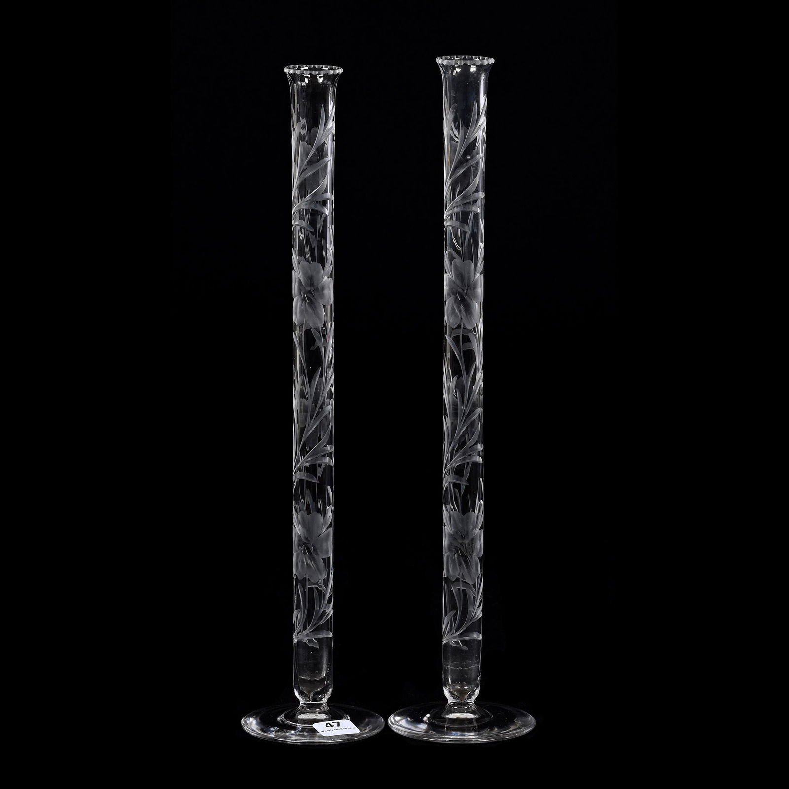 Pair Bud Vases, American Brilliant Cut Glass (1 of 3)