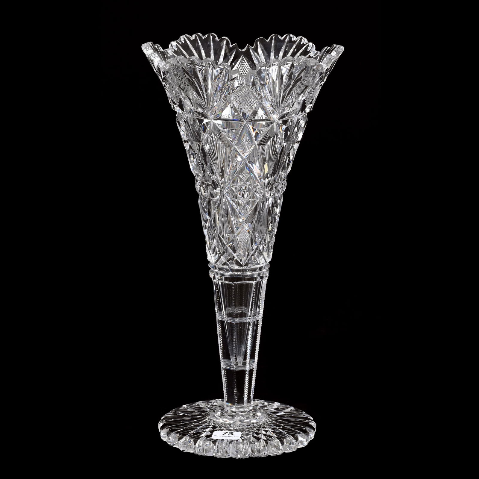 Trumpet Vase, ABCG, Brazilian Pattern By Hawkes (1 of 3)