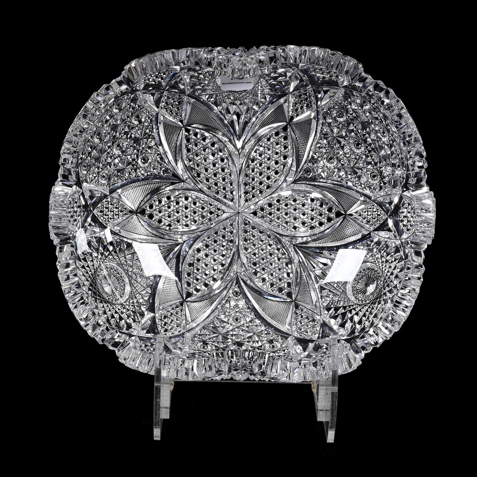 Bowl, Folded, American Brilliant Cut Glass (1 of 3)