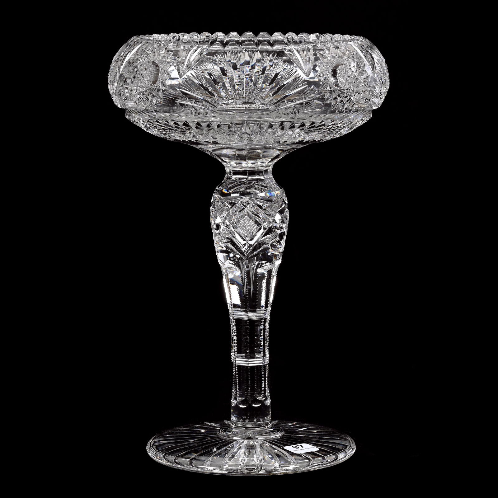 Compote, Rolled Rim, American Brilliant Cut Glass (1 of 3)